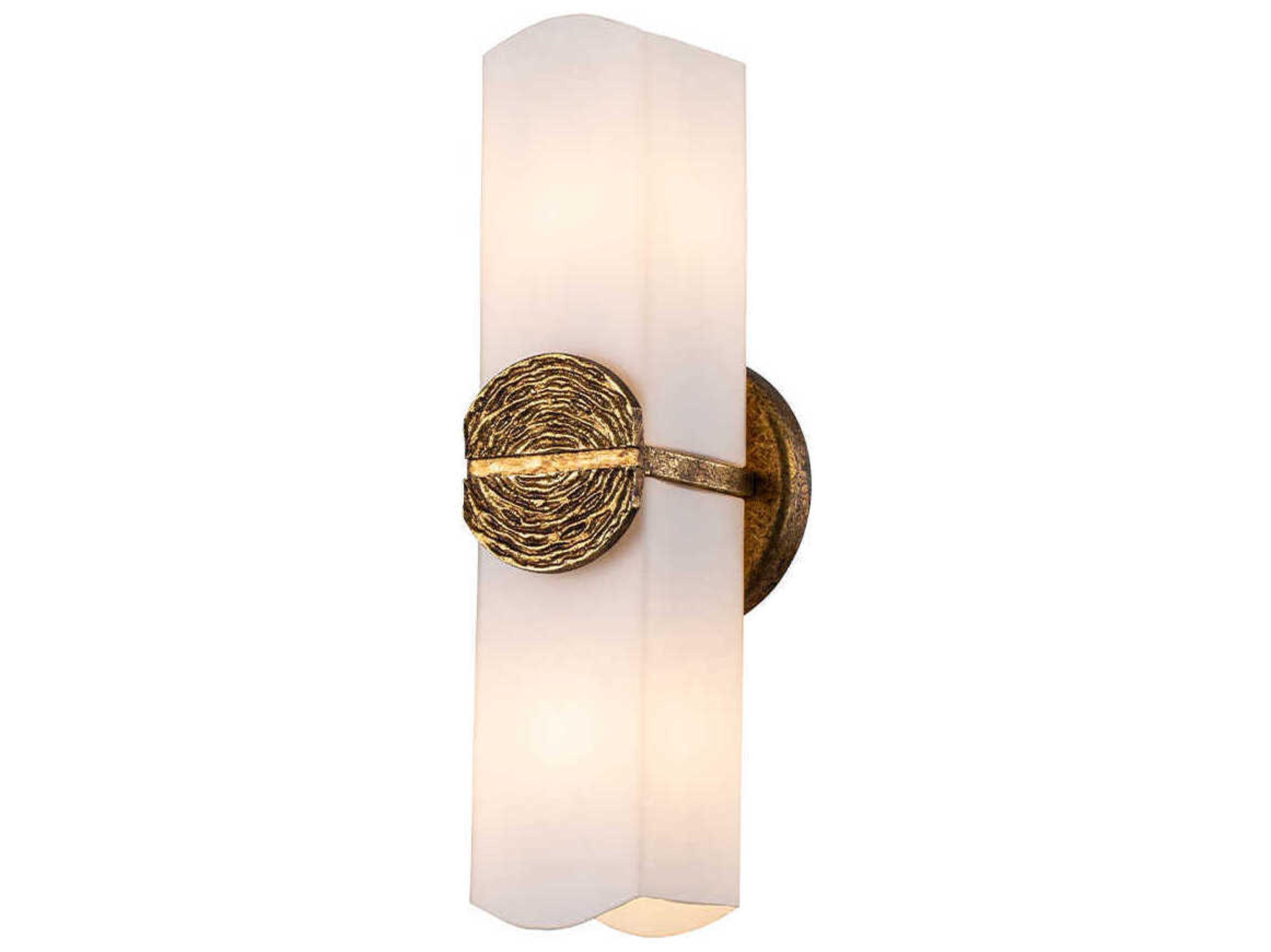 Lucas McKearn Elan 2-Light Gold Leaf Glass Wall Sconce