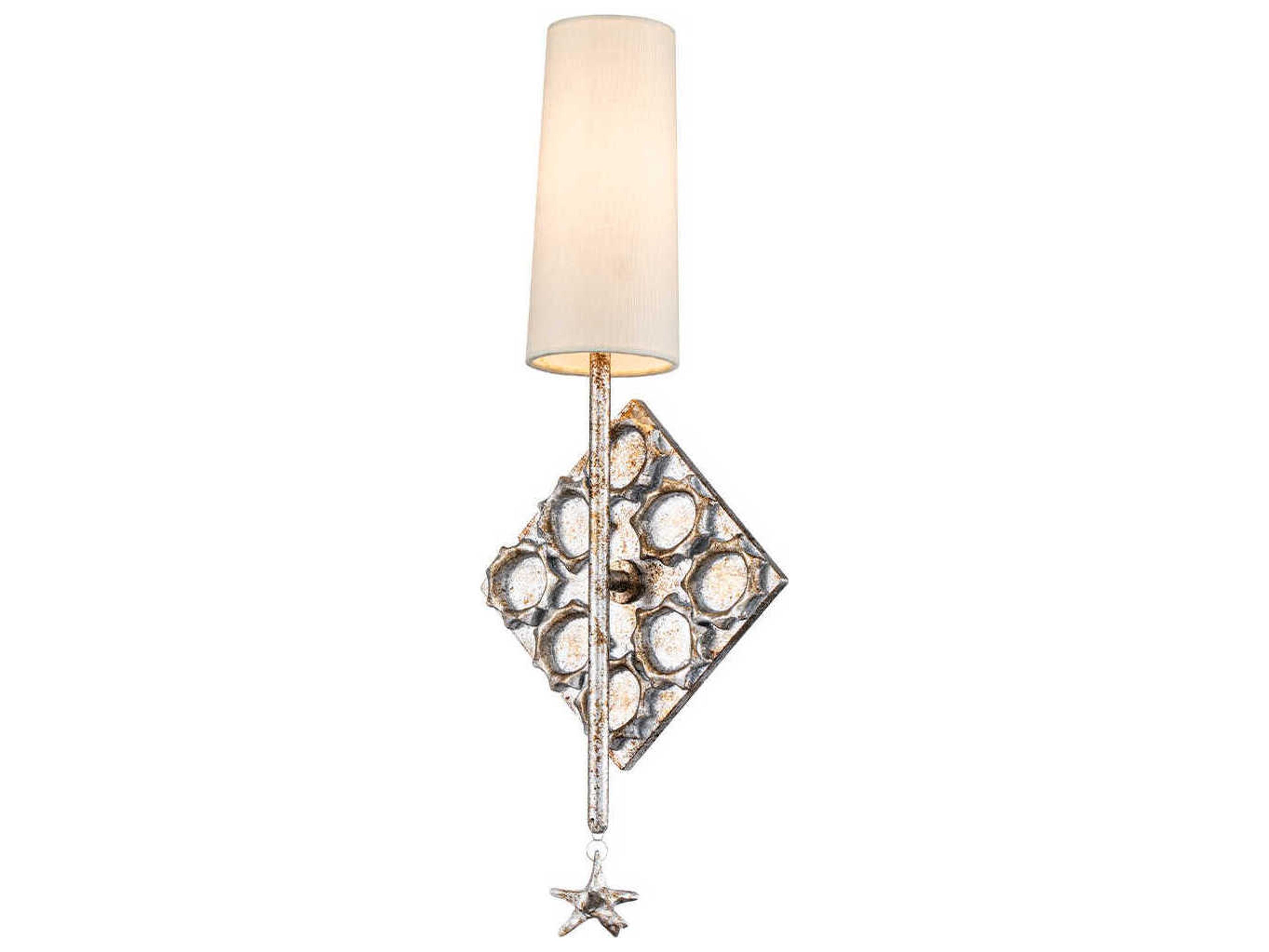 Lucas McKearn Star 1-Light Silver Leaf Glass Wall Sconce