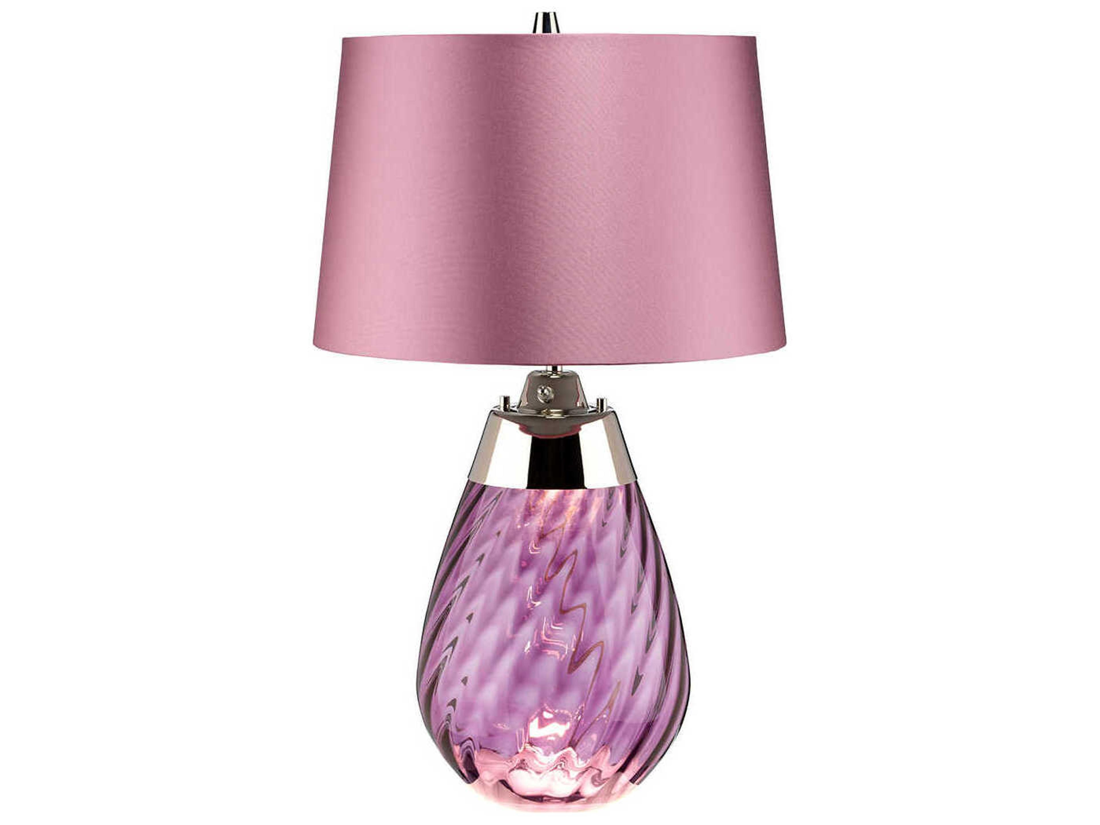 Lucas McKearn Lena Plum Purple Glass Table Lamp with Shade