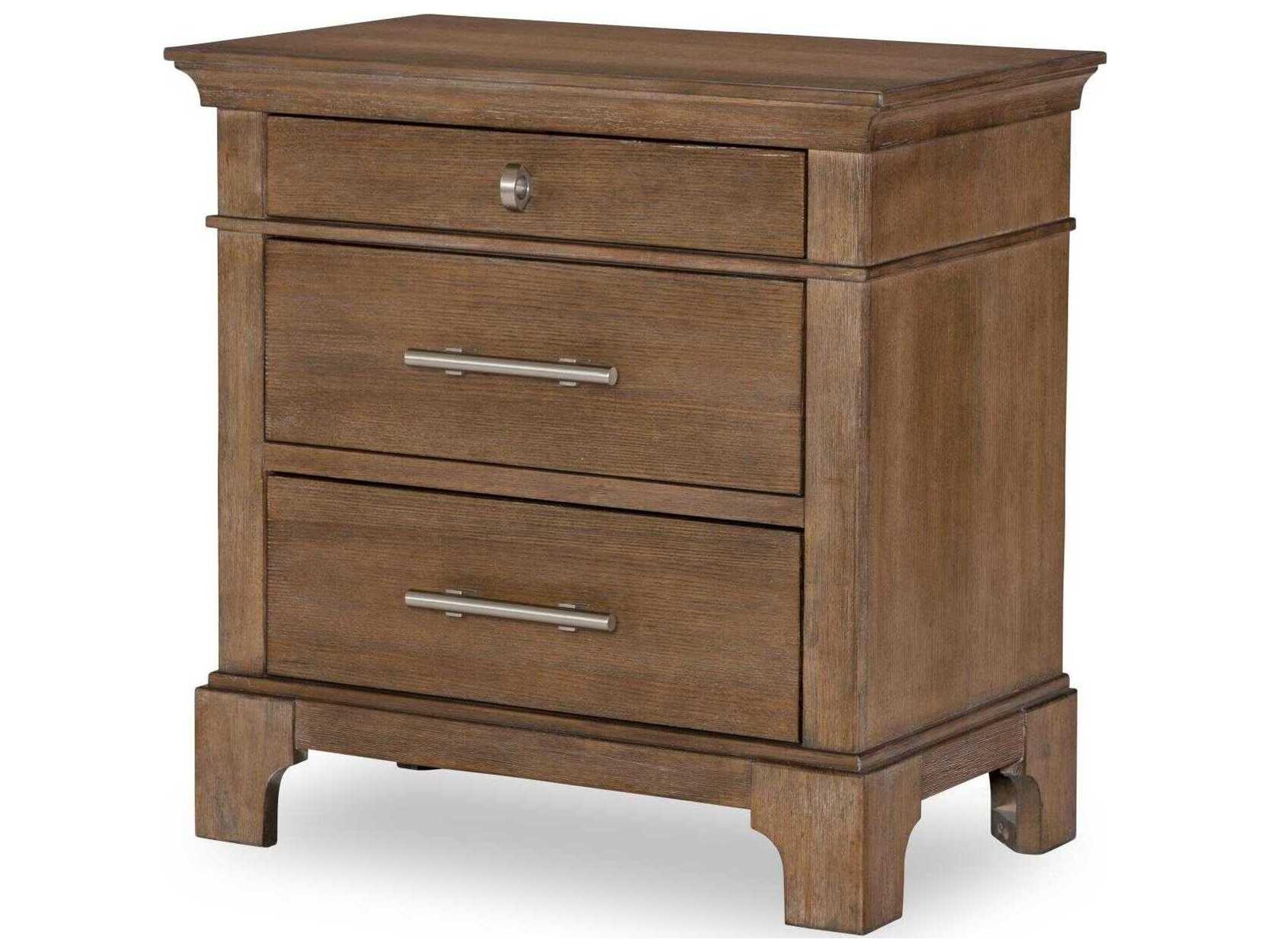 Legacy Classic Harmony 3-Drawers Brown Hardwood Nightstand