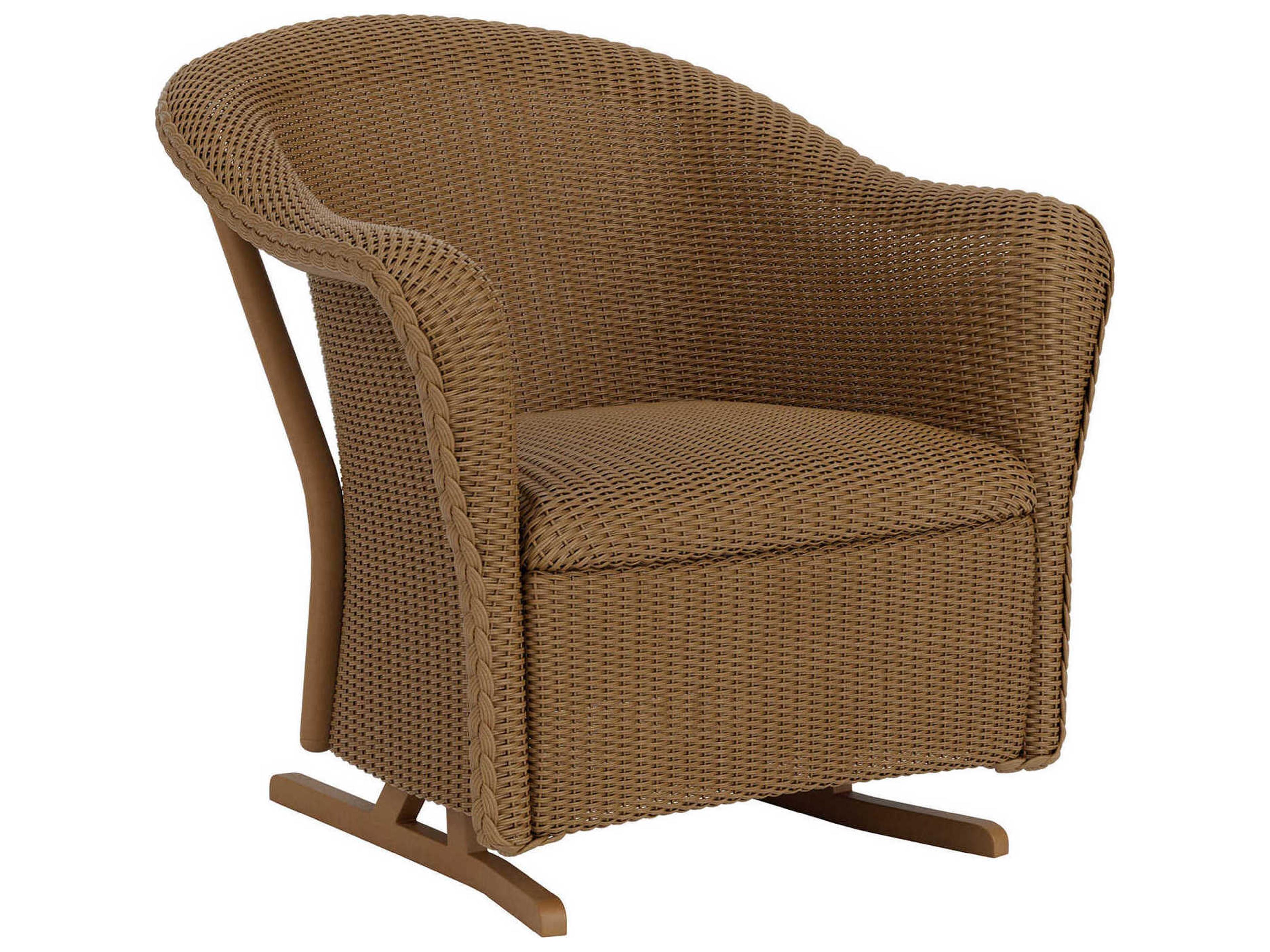 Lloyd Flanders Reflections Wicker Spring Rocker Patio Lounge Chair with Padded Seat