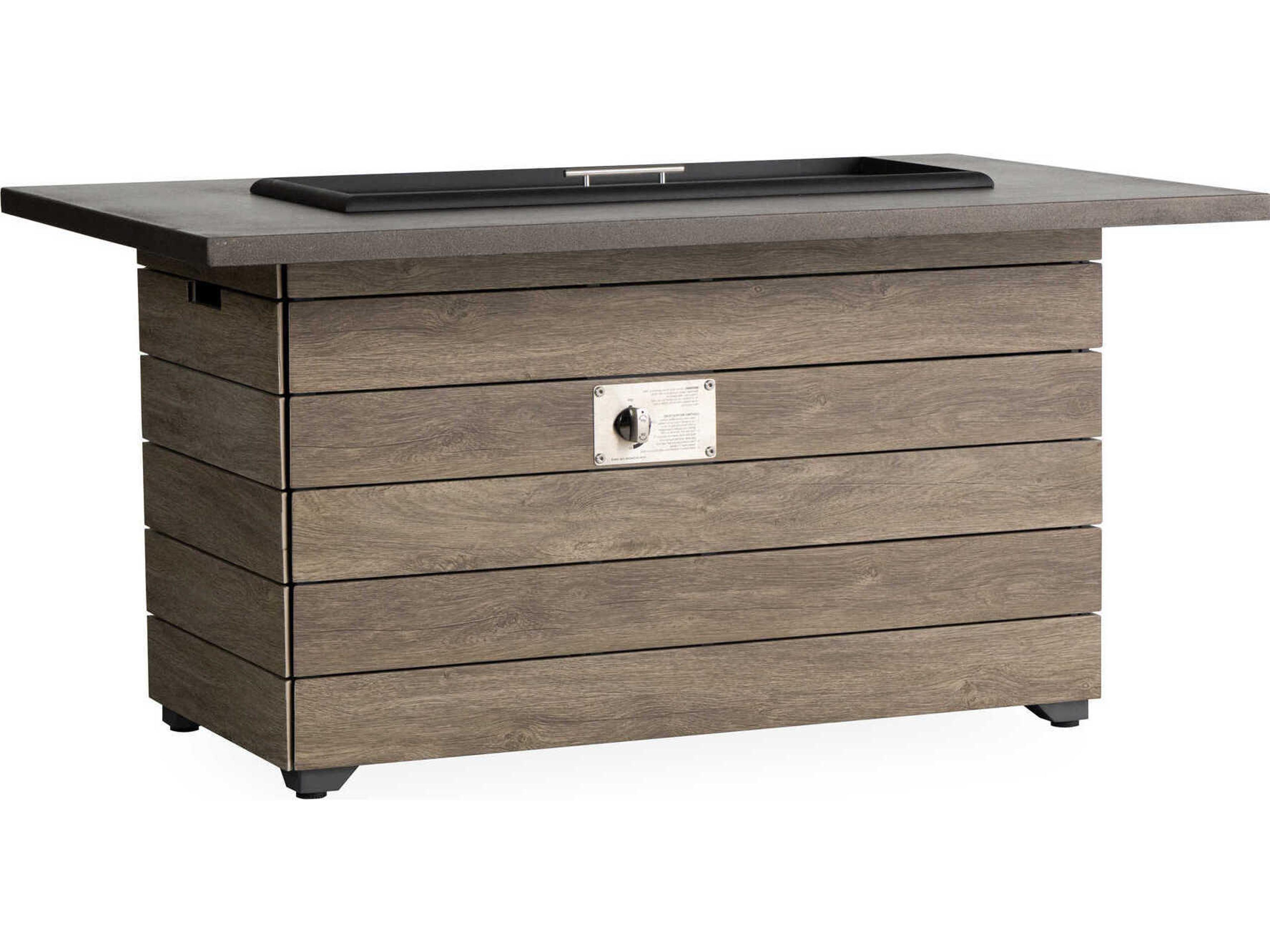 Lloyd Flanders Frontier Aluminum Rectangular Patio Fire Pit Table