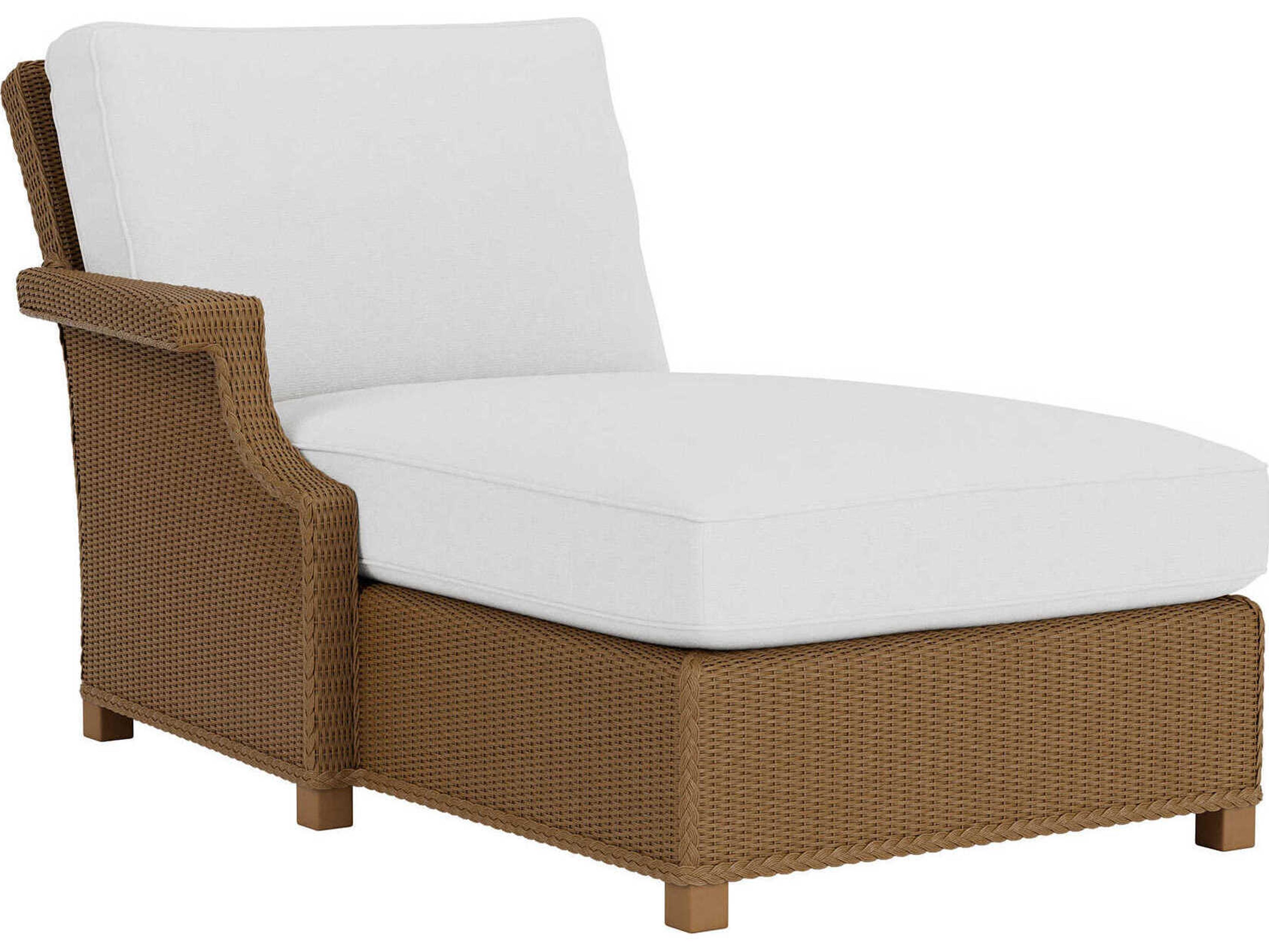 Hamptons Wicker Right Arm Outdoor Chaise Lounge