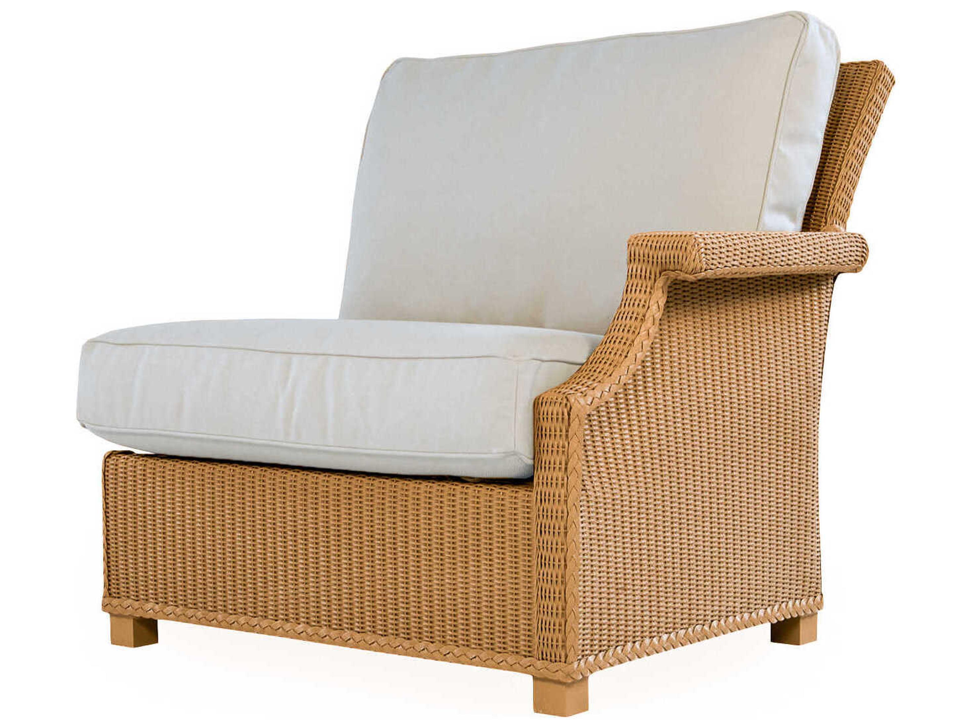 Hamptons Wicker Left Arm Outdoor Patio Lounge Chair