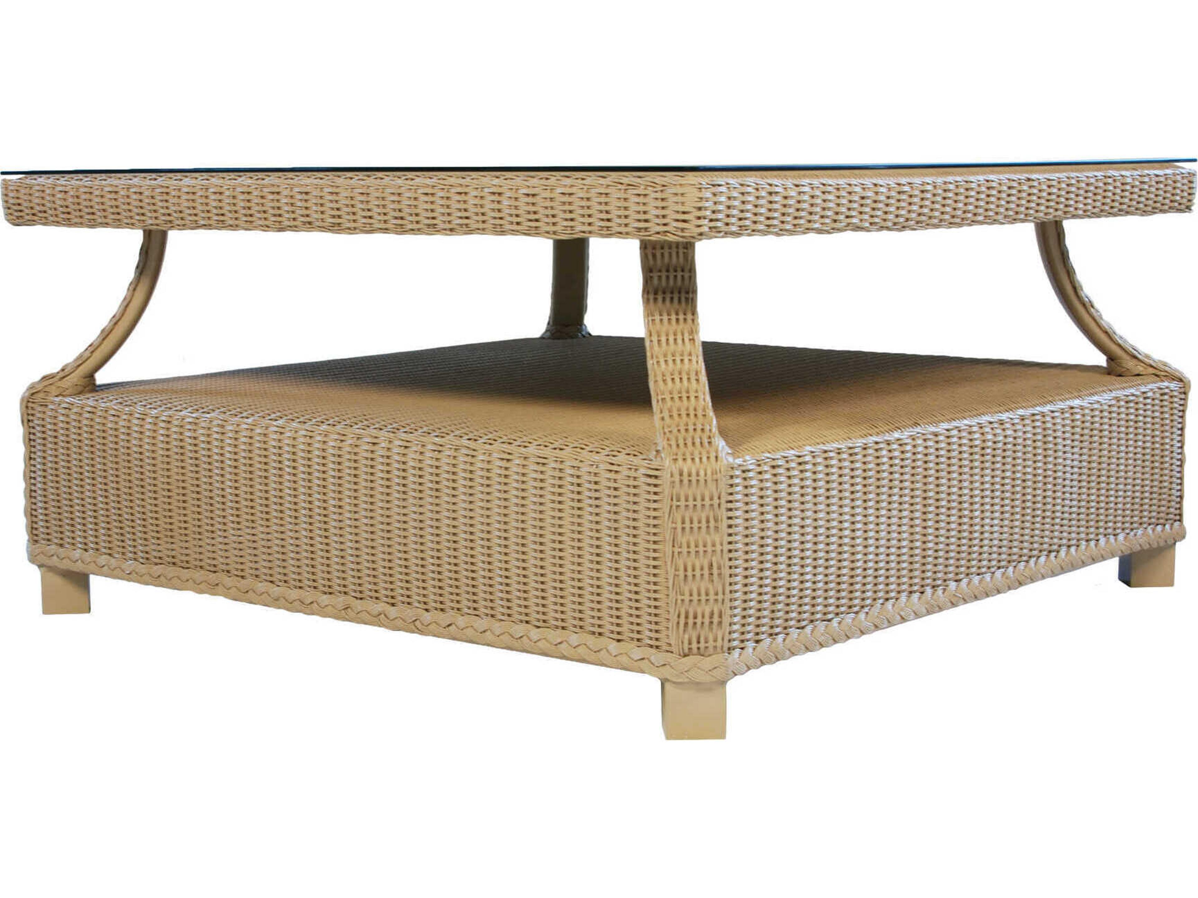 Lloyd Flanders Hamptons Wicker Square Coffee Table
