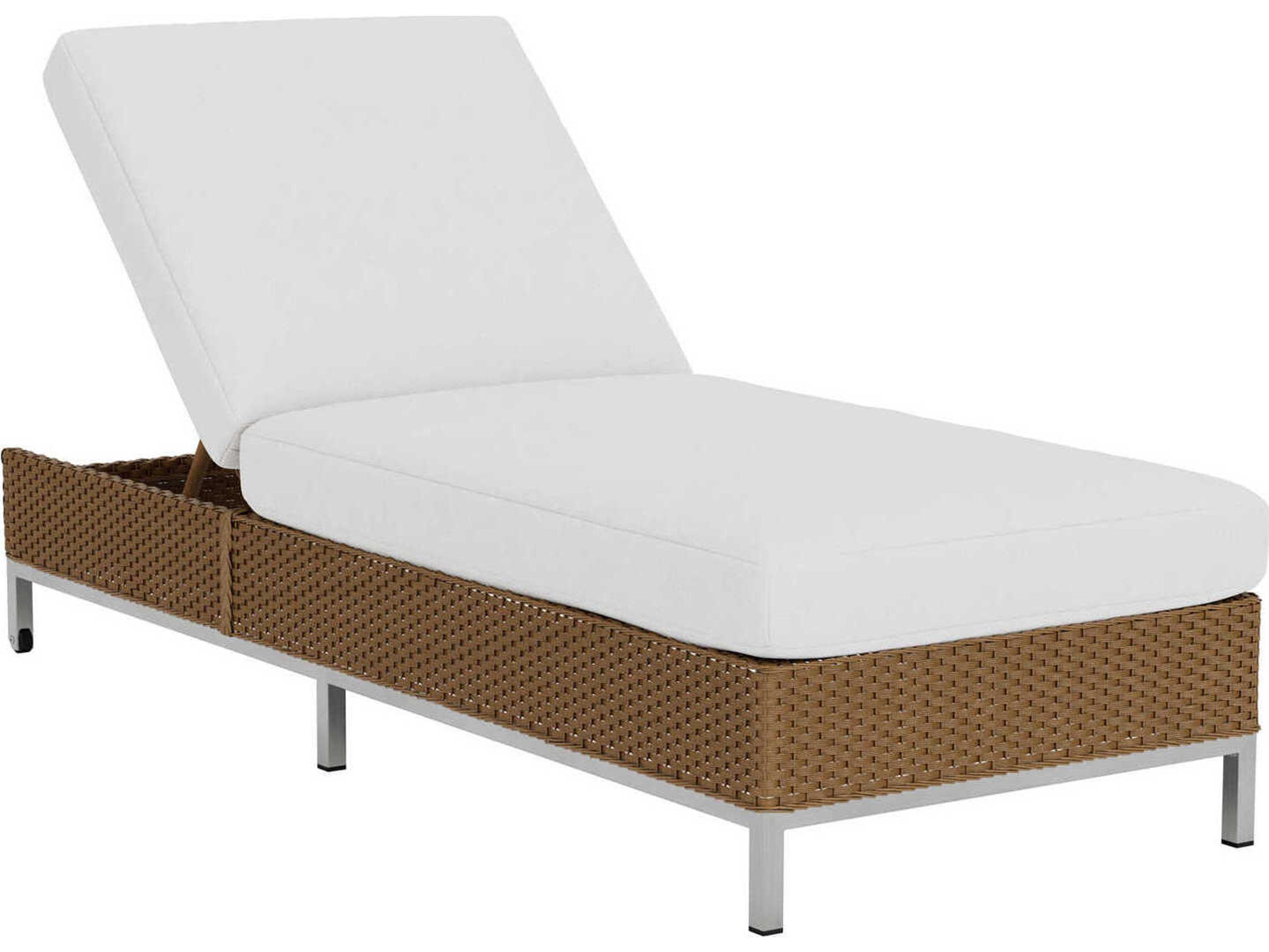 Lloyd Flanders Elements Stainless Steel Wicker Outdoor Chaise Lounge
