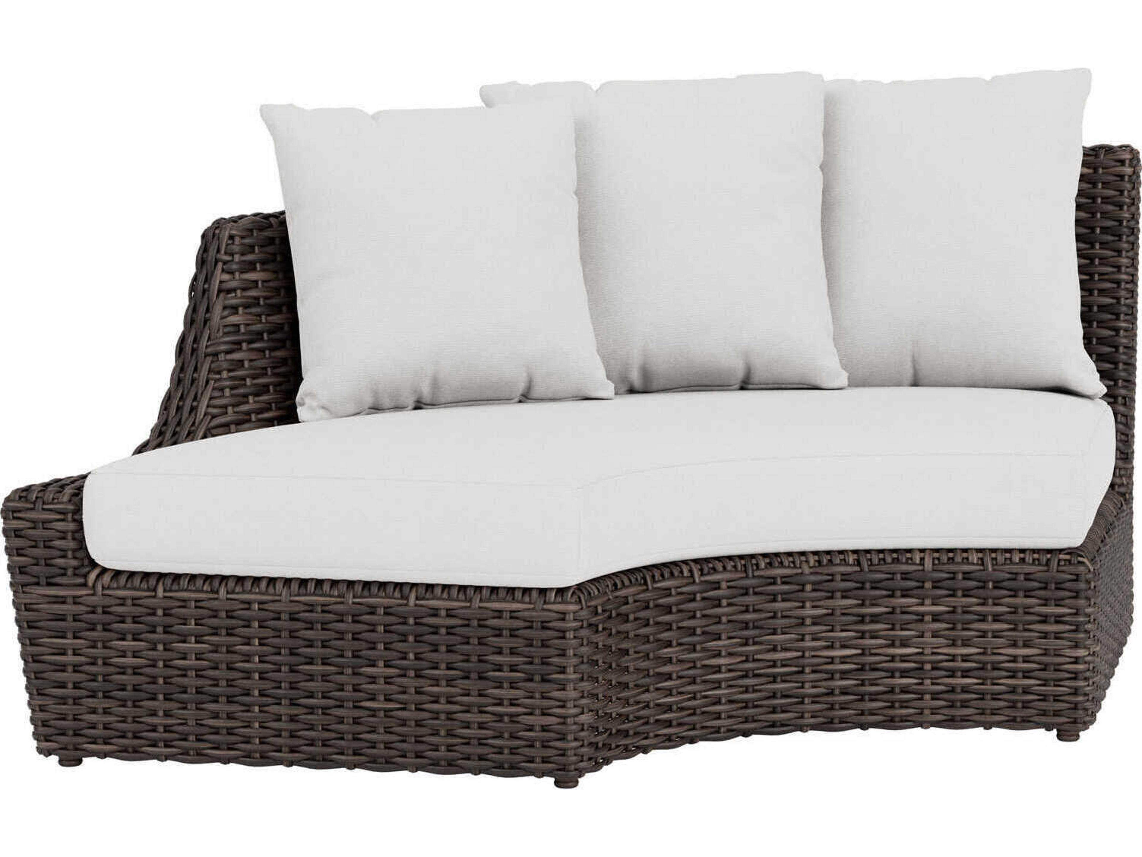 Lloyd Flanders Largo Wicker Curved Right Arm Sofa