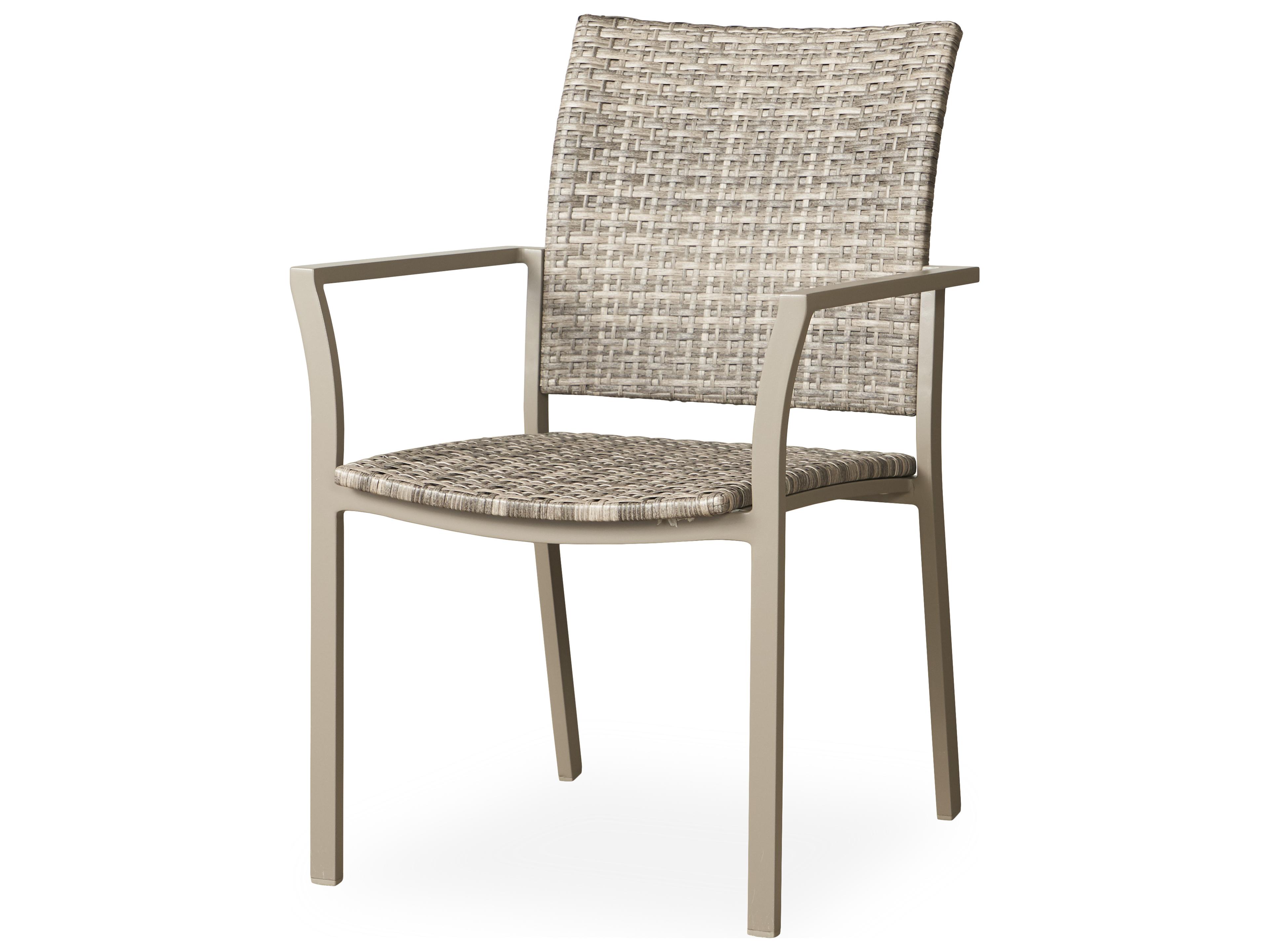 Lloyd Flanders Martinique Granite Wicker Outdoor Patio Dining Arm Chair