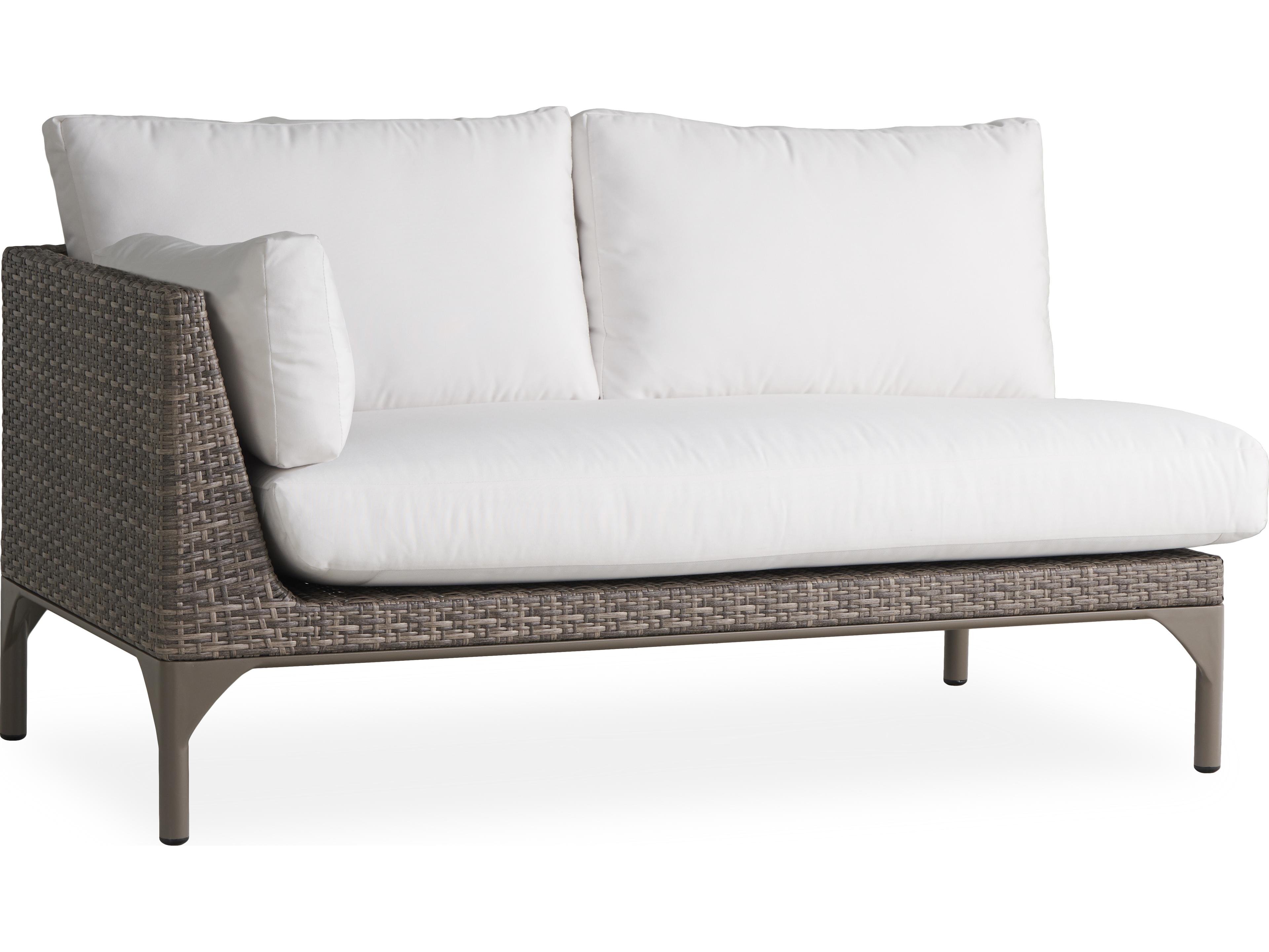 Lloyd Flanders Martinique Granite Wicker Right Arm Outdoor Loveseat