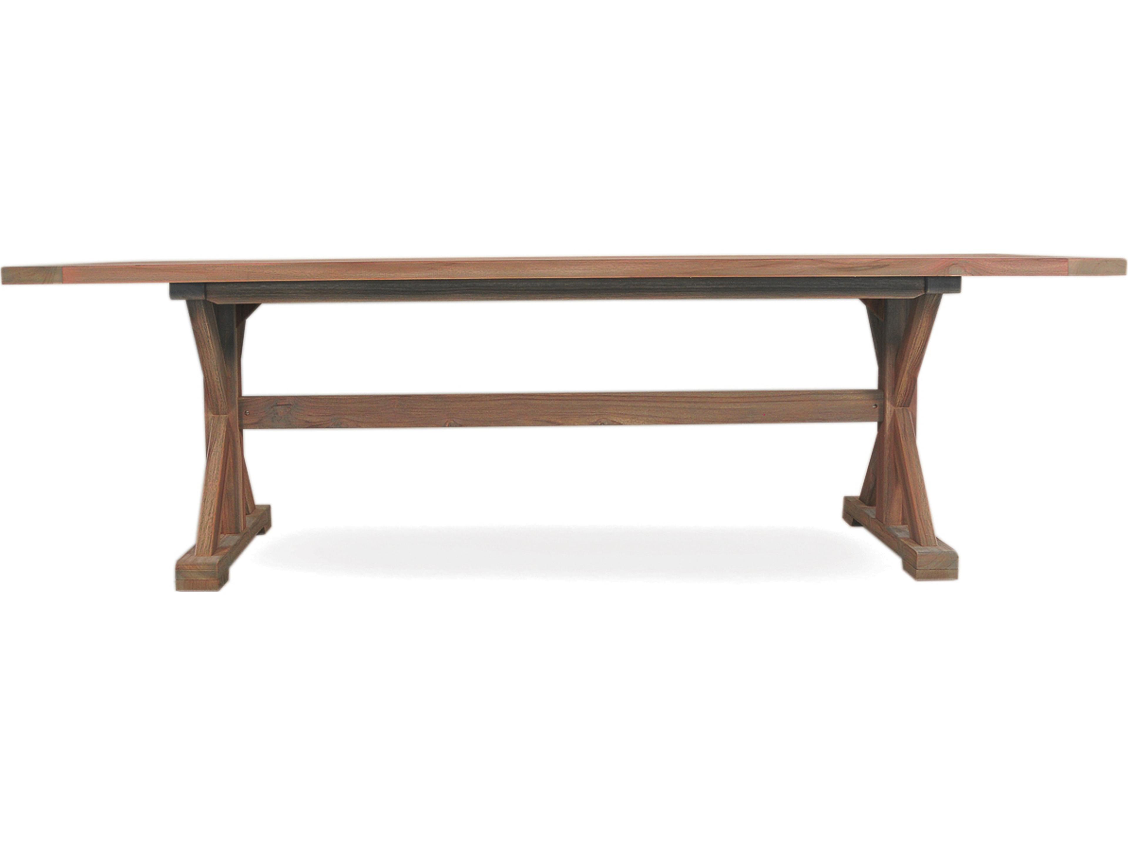 Lloyd Flanders Teak Rectangular X-Base Outdoor Dining Table