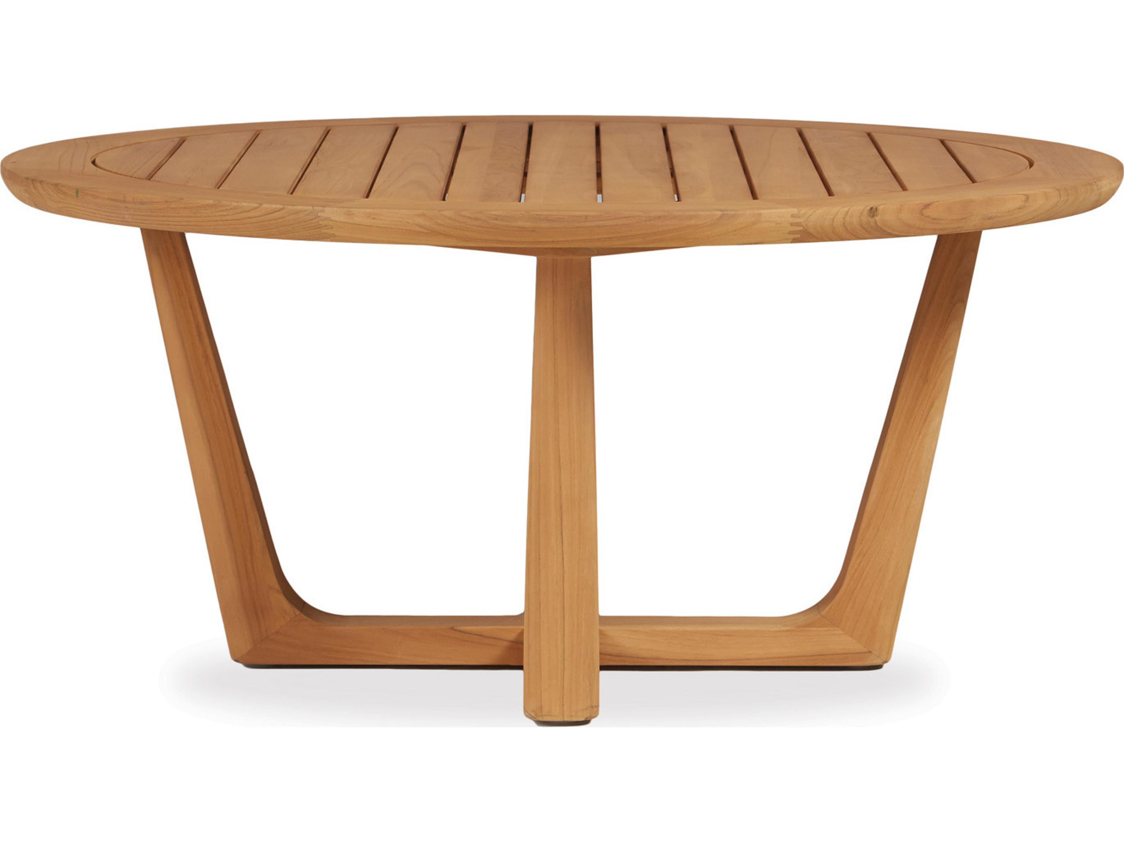 Lloyd Flanders Teak Round Outdoor Patio Coffee Table