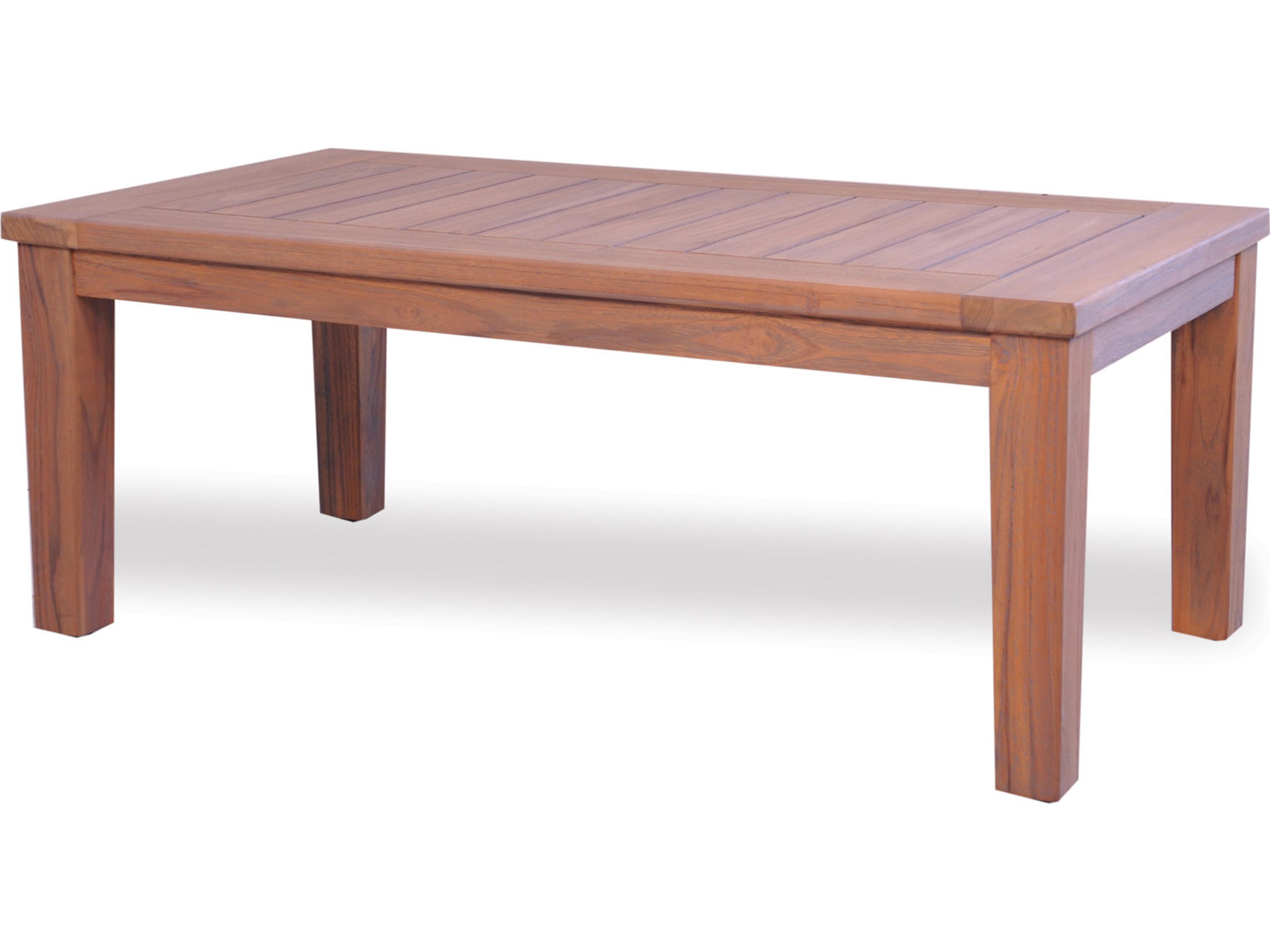 Lloyd Flanders Teak Rectangular Tapered Leg Patio Coffee Table