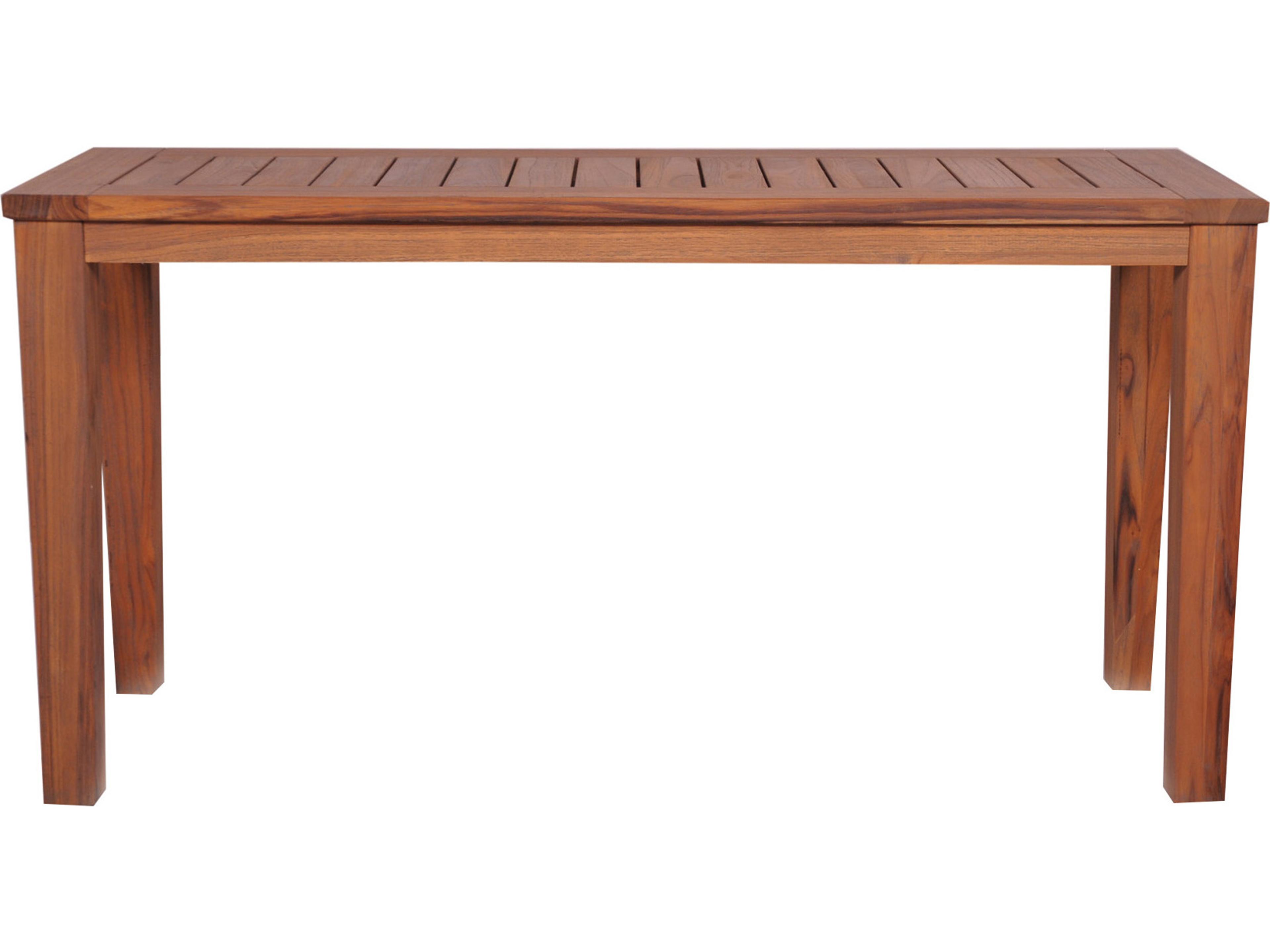 Lloyd Flanders Teak Rectangular Tapered Leg Outdoor Console Table
