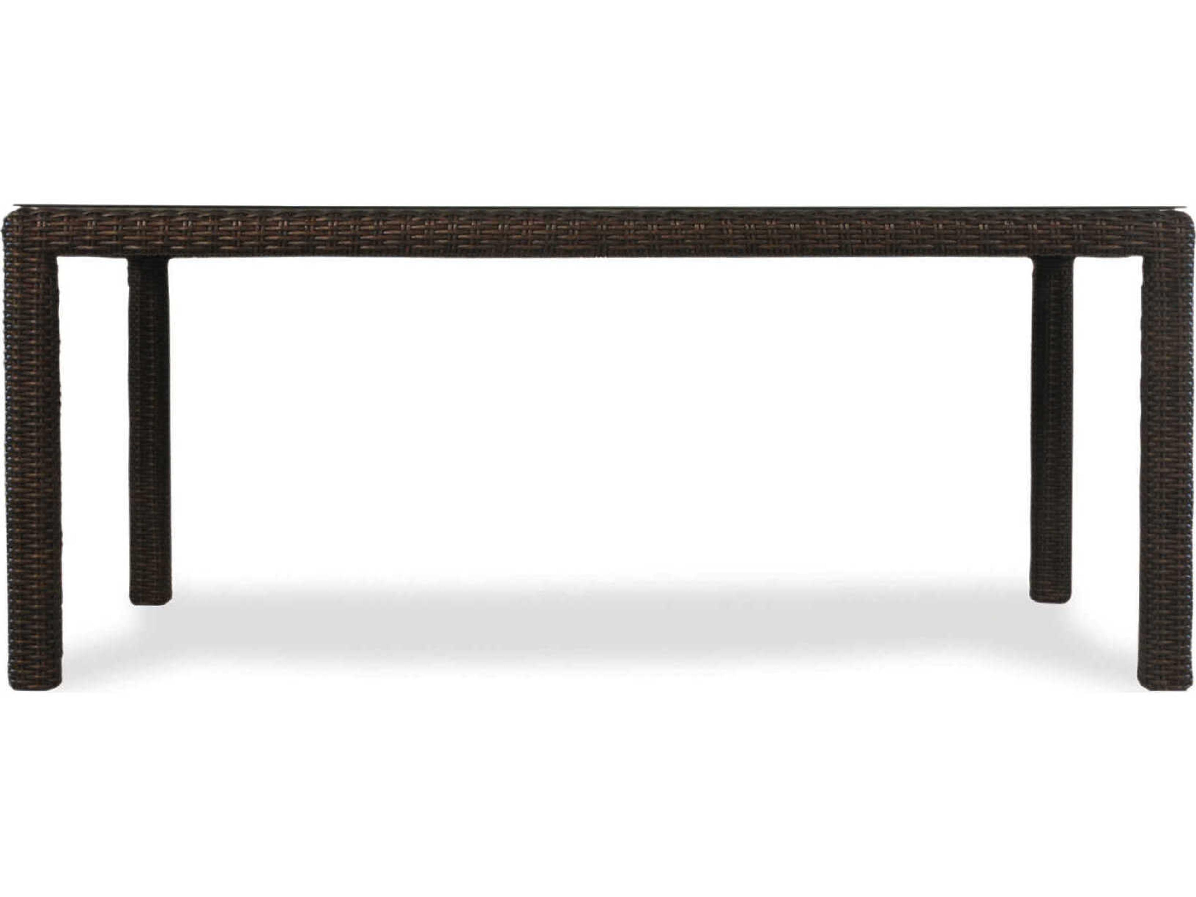 Lloyd Flanders Mesa Wicker Rectangular Glass Top Outdoor Dining Table