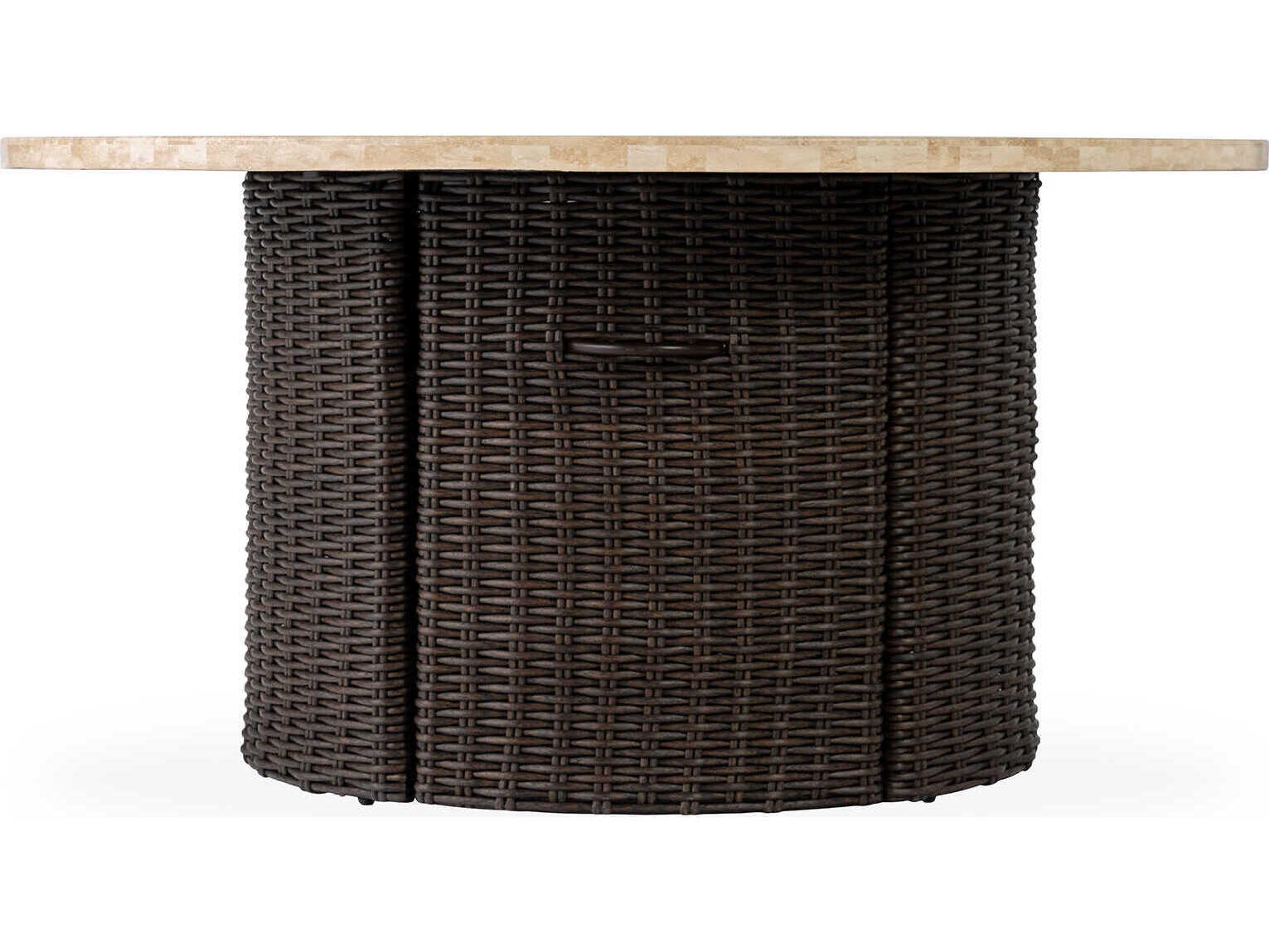 Lloyd Flanders Mesa Wicker Round Outdoor Patio Fire Pit Table