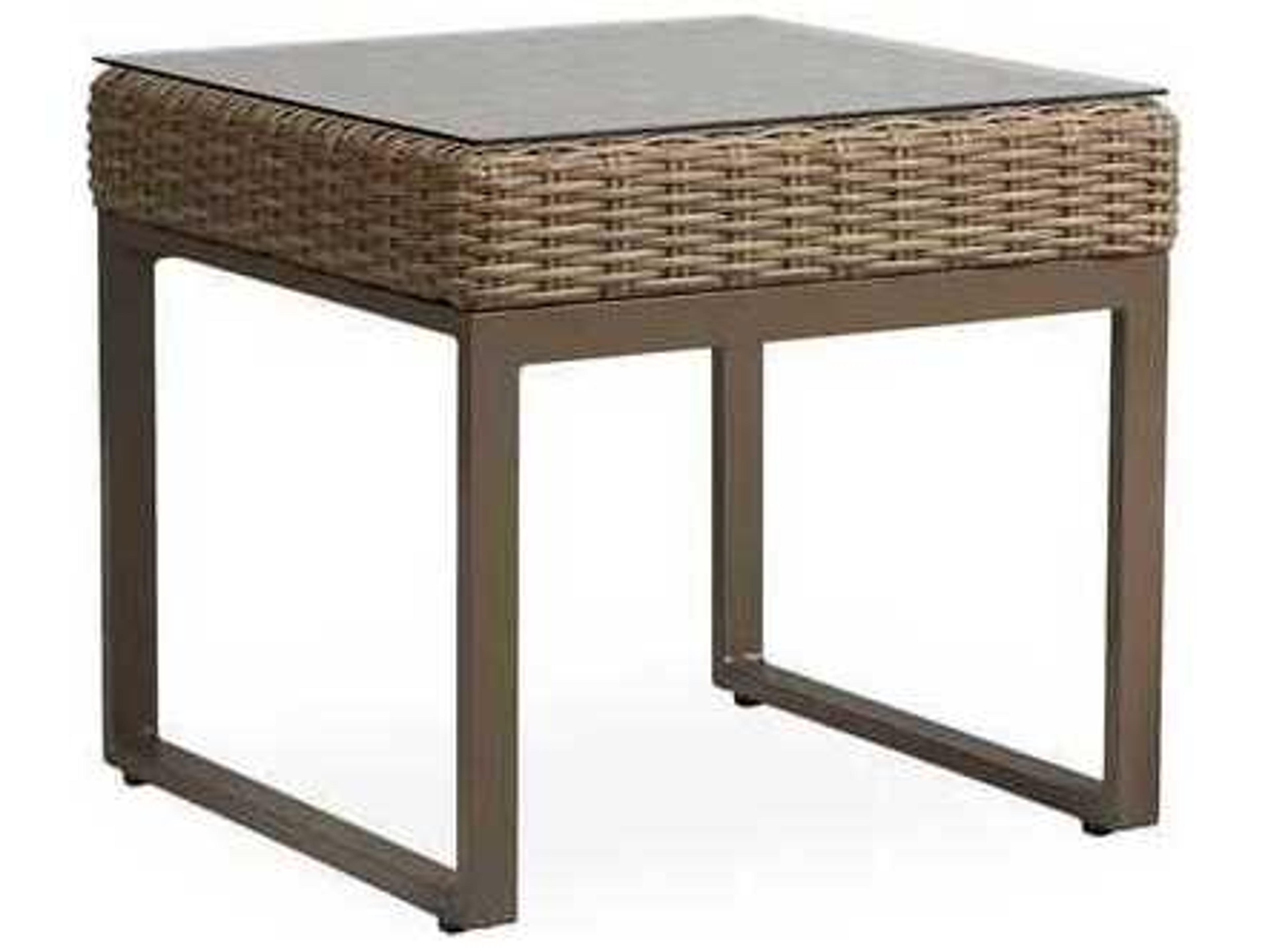 Lloyd Flanders Milan Wicker Square Outdoor Patio End Table