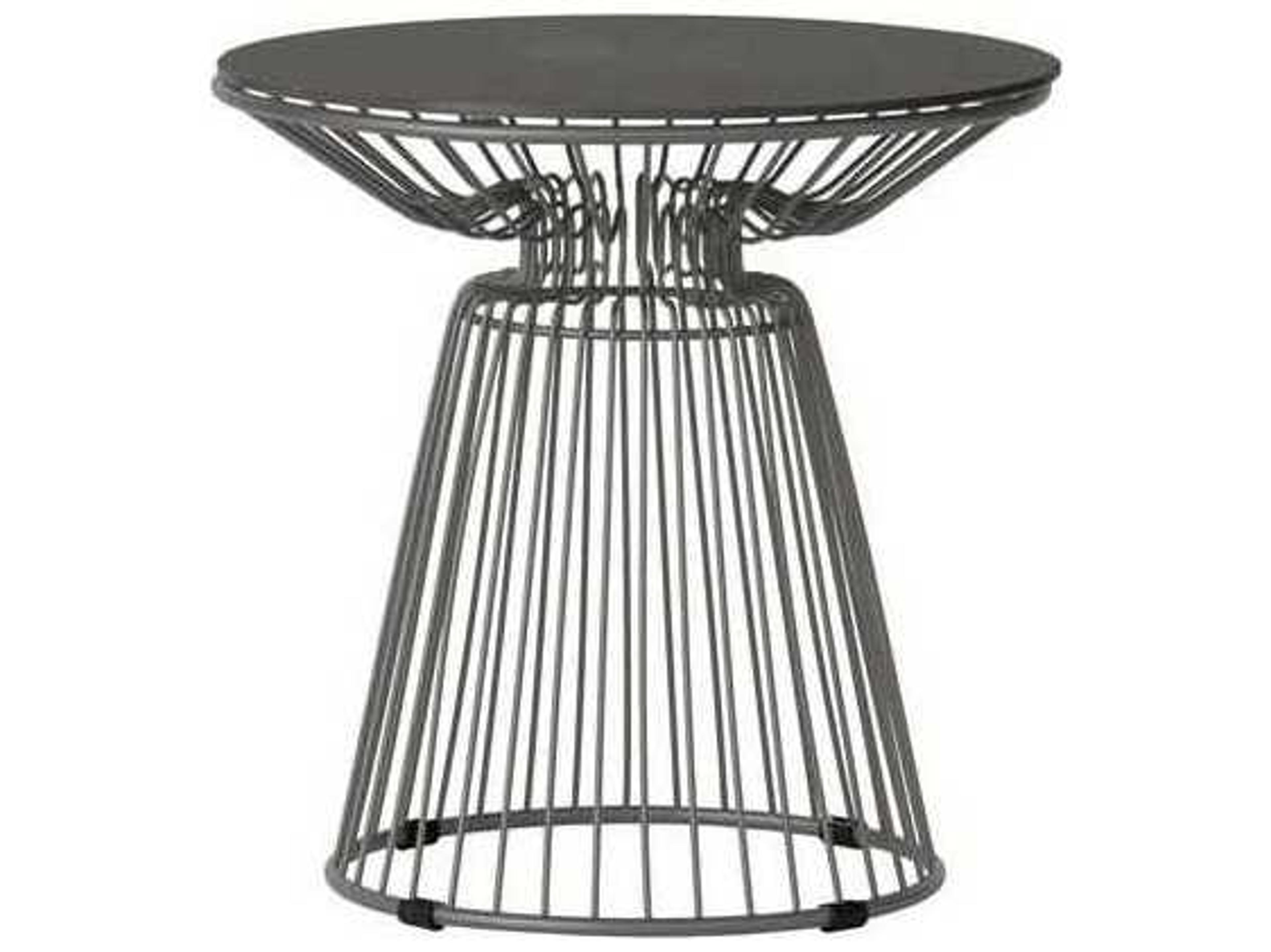 Lloyd Flanders Universal Accessories Aluminum Diameter Round End Table with Stone Top