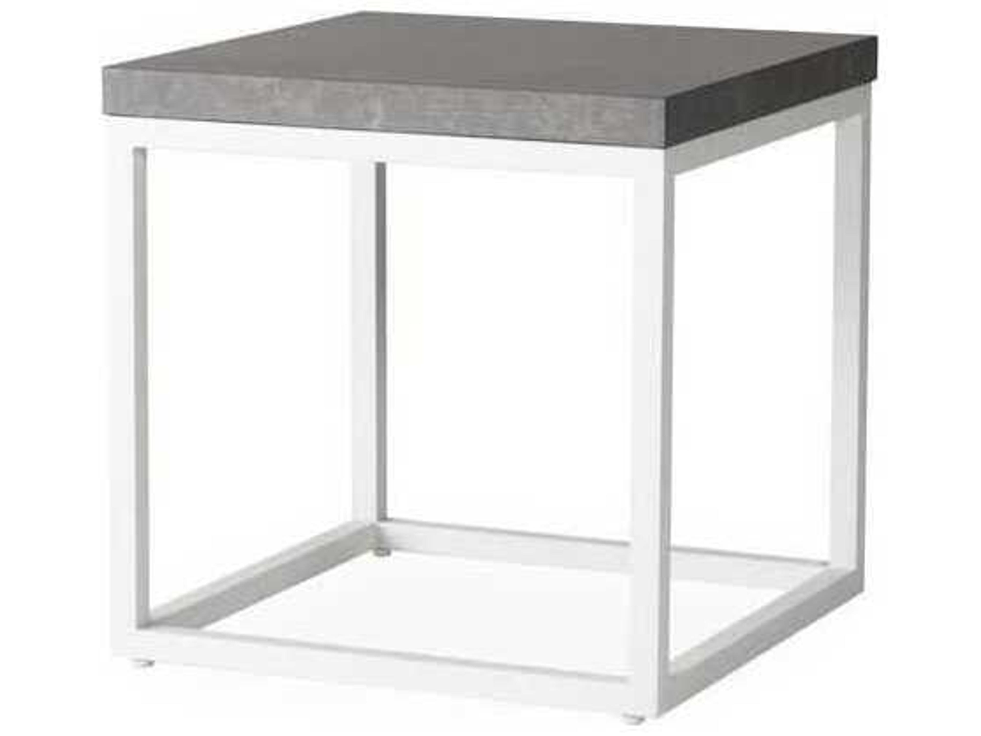Lloyd Flanders Universal Accessories Aluminum Square Matt White Frame and Gray Ceramic top