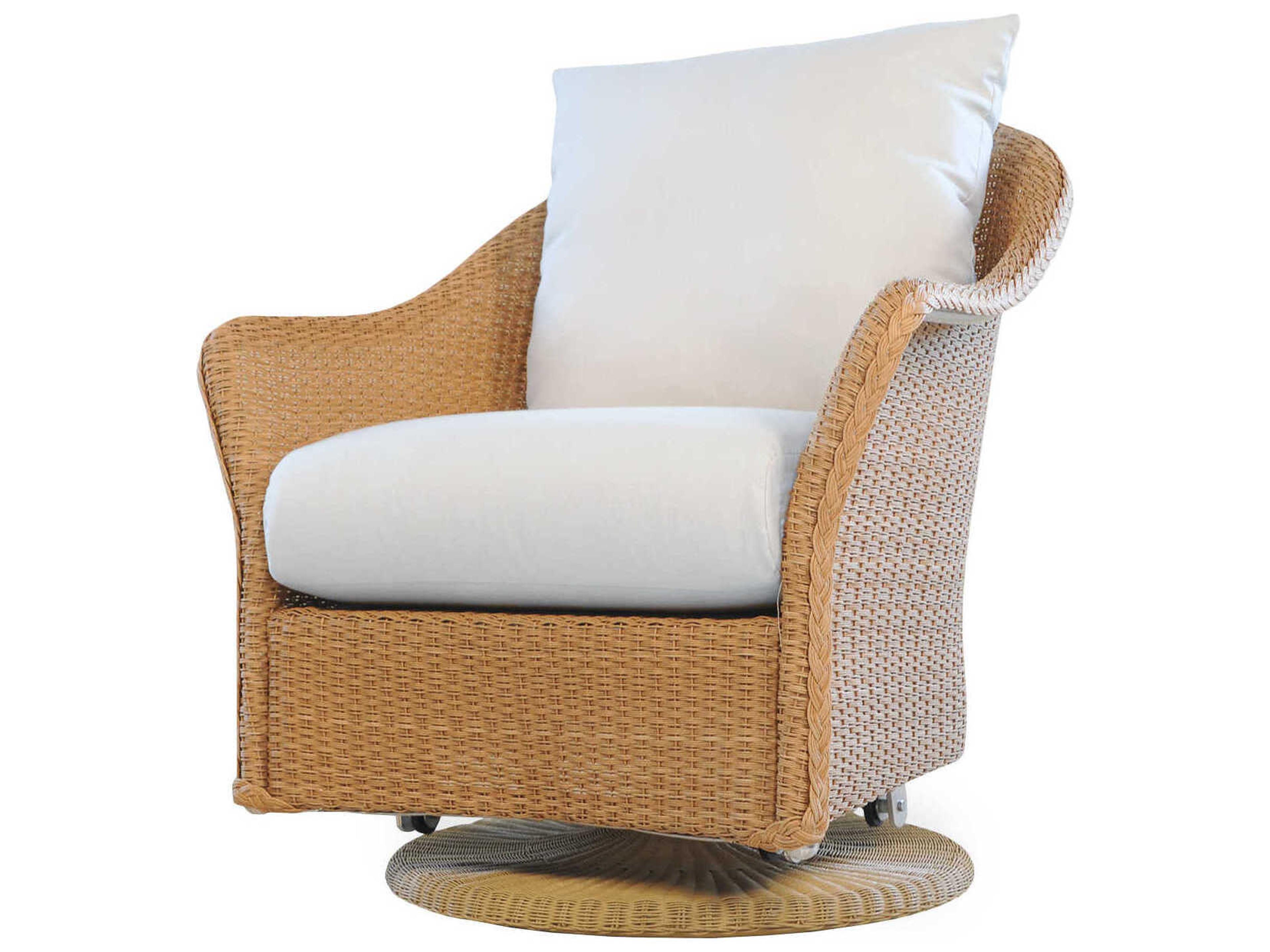 Lloyd Flanders Weekend Retreat Wicker Swivel Glider Outdoor Lounge Chair