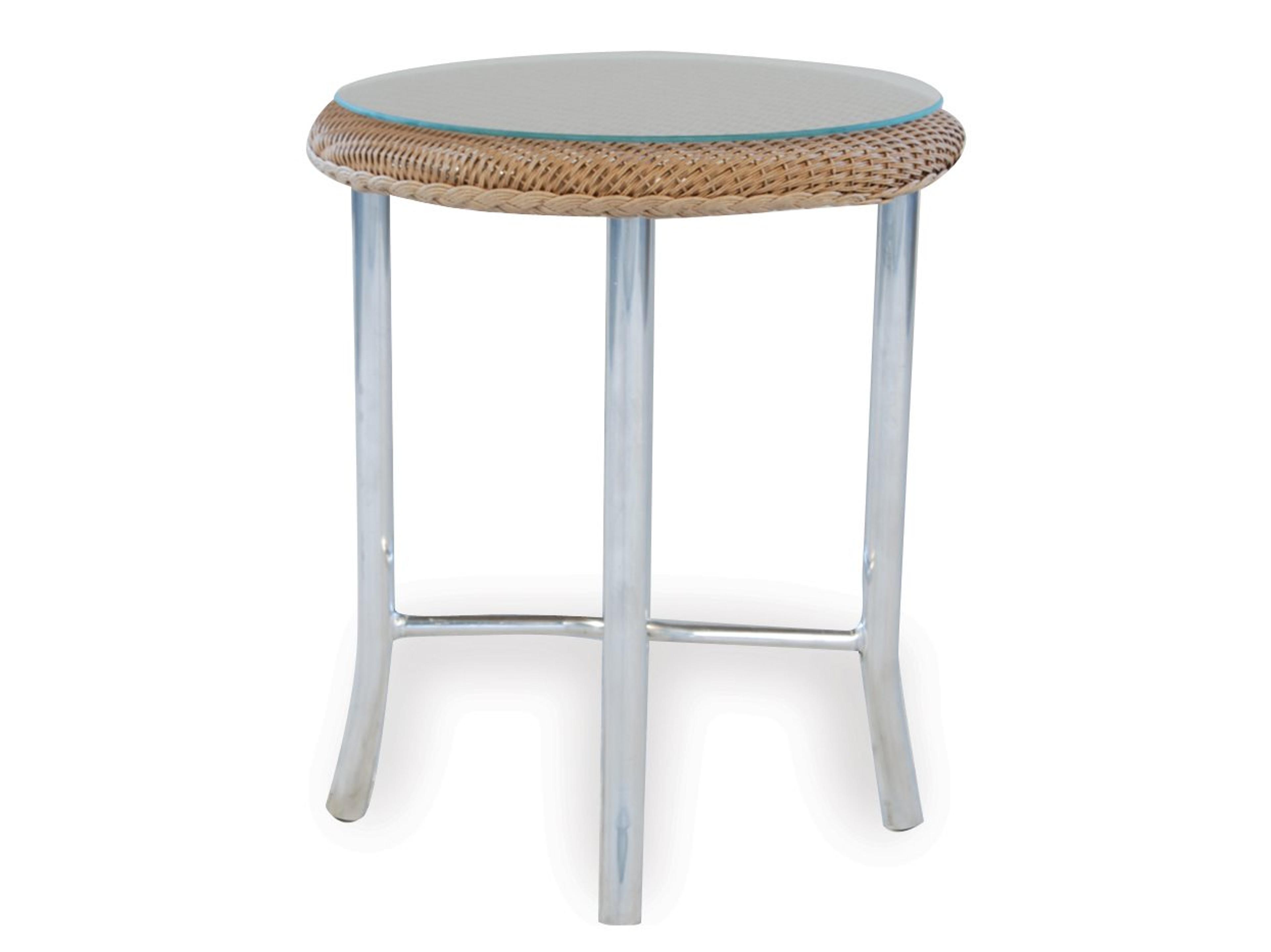 Lloyd Flanders Wicker Round Outdoor End Table