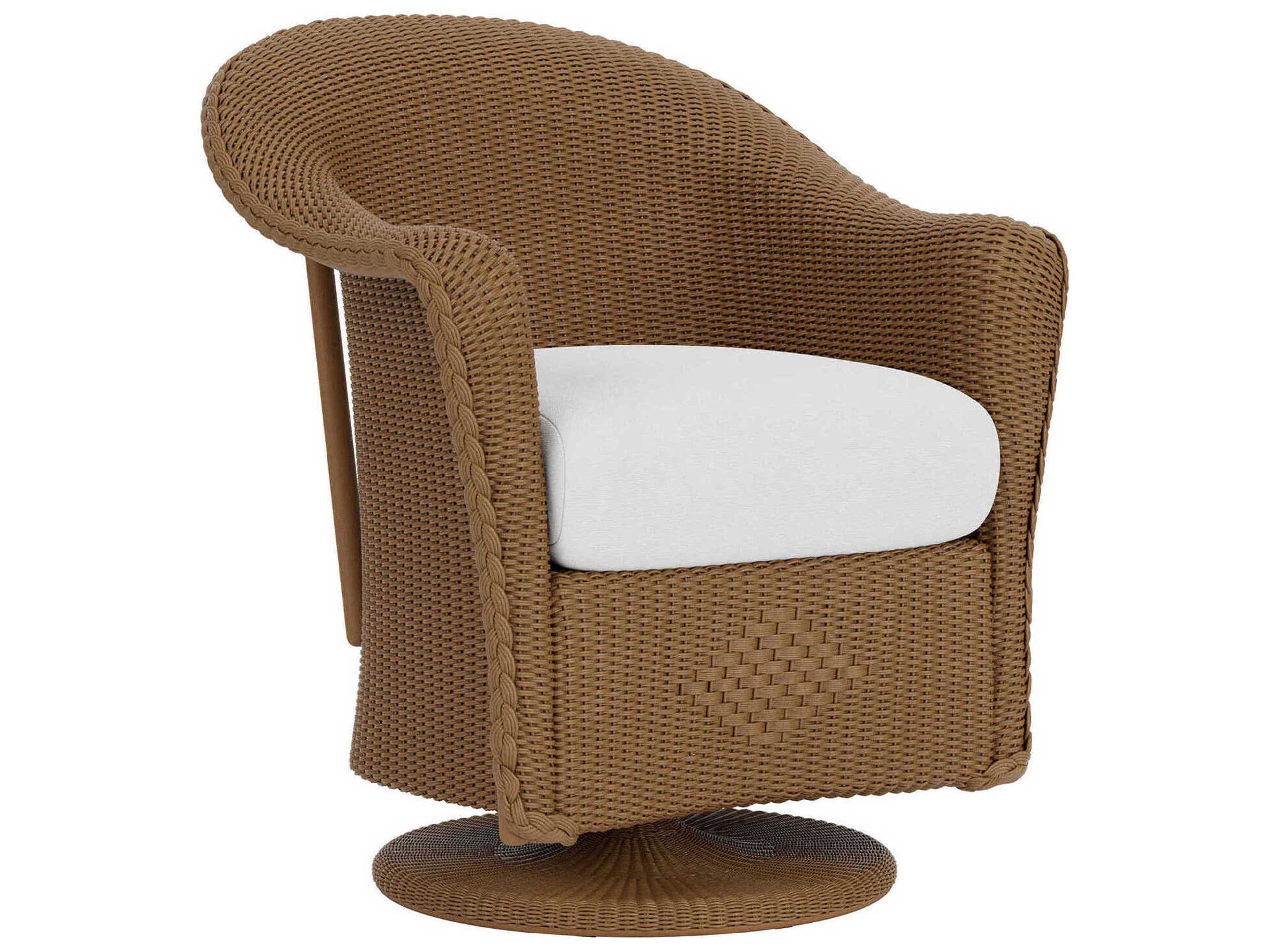 Lloyd Flanders Quick Ship Reflections Wicker Swivel Patio Dining Arm Chair