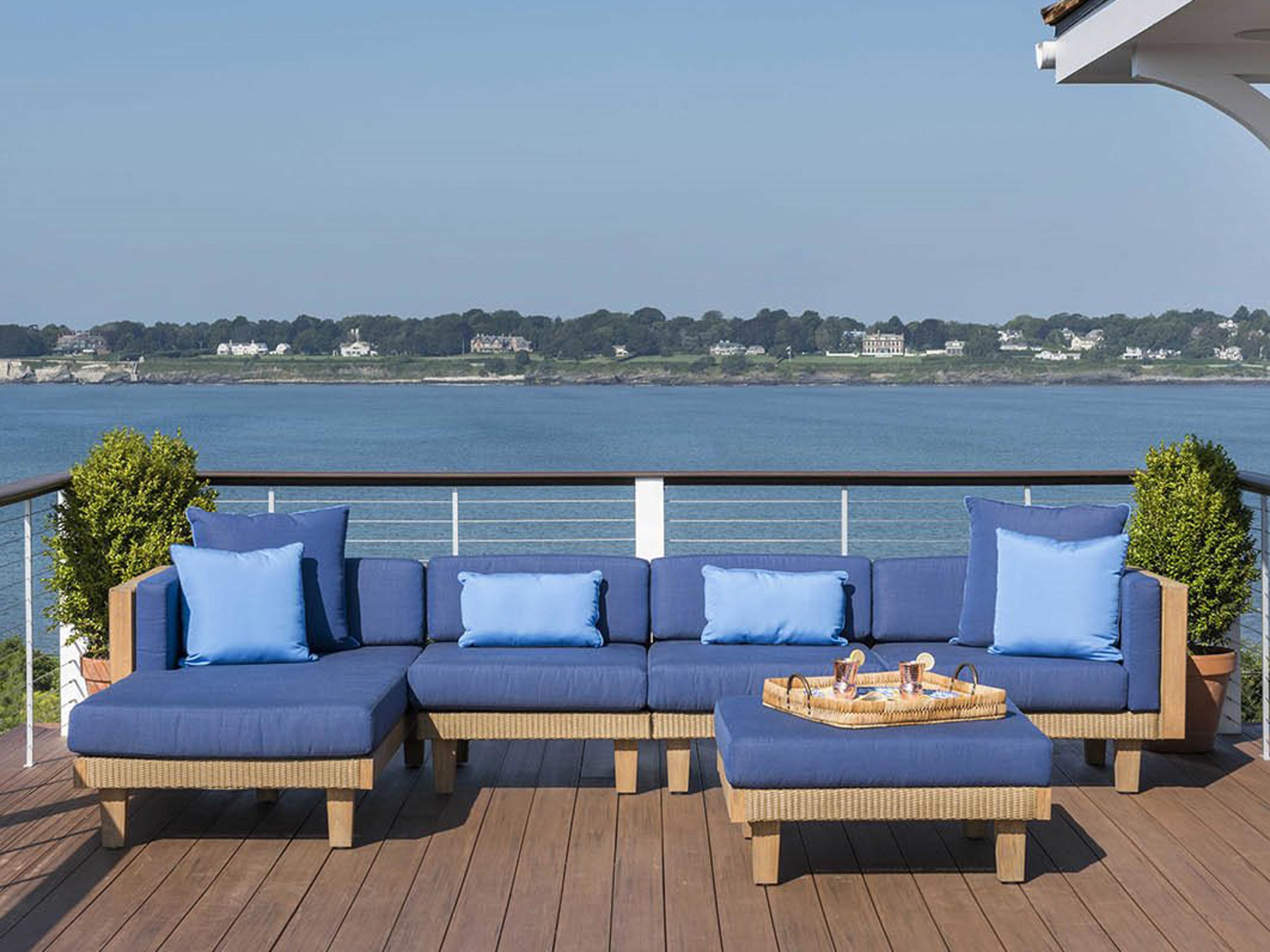 Lloyd Flanders Catalina Wicker Cushion Sectional Patio Lounge Set