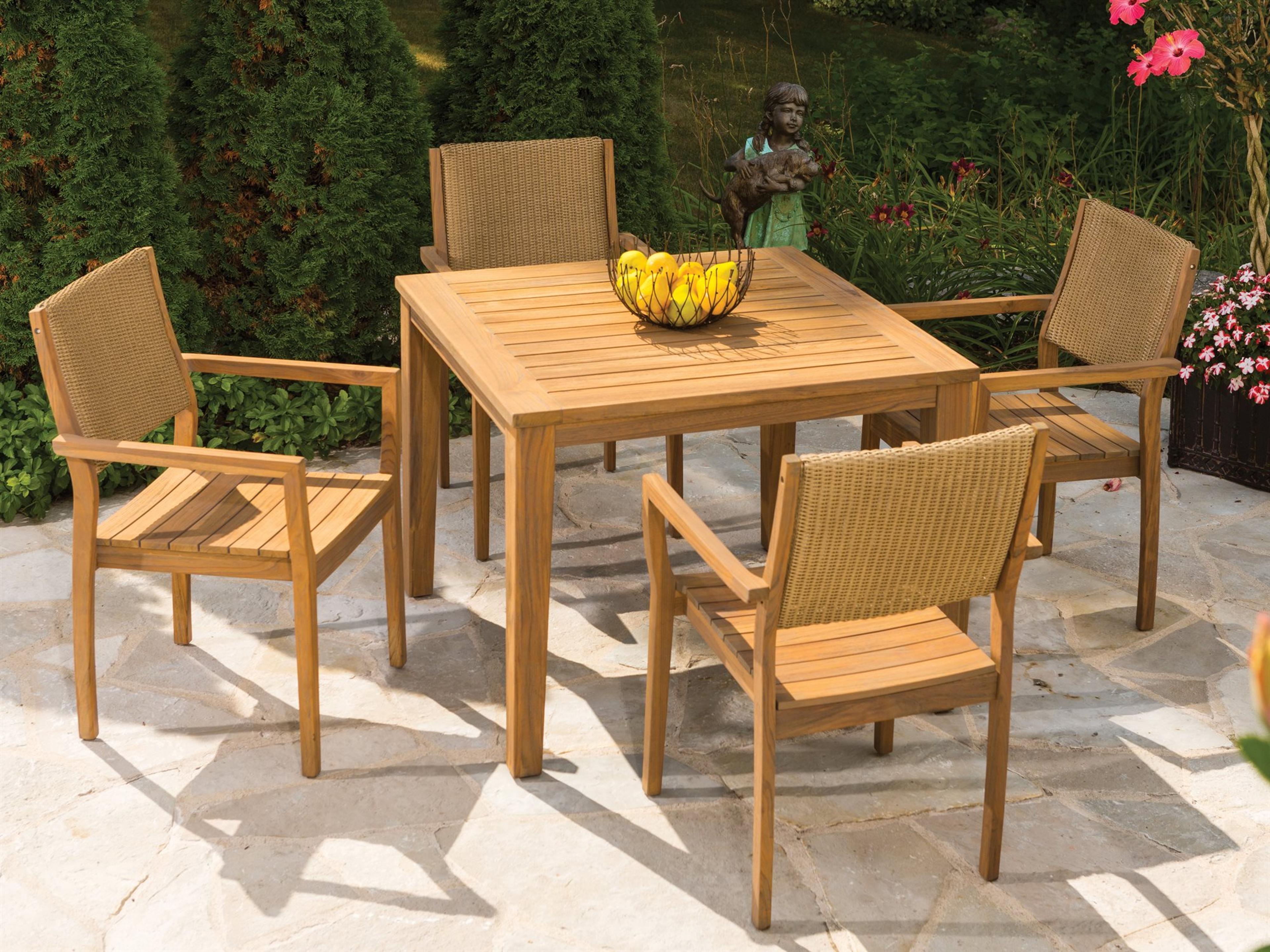Lloyd Flanders & Accessories Teak Outdoor Patio Dining Set