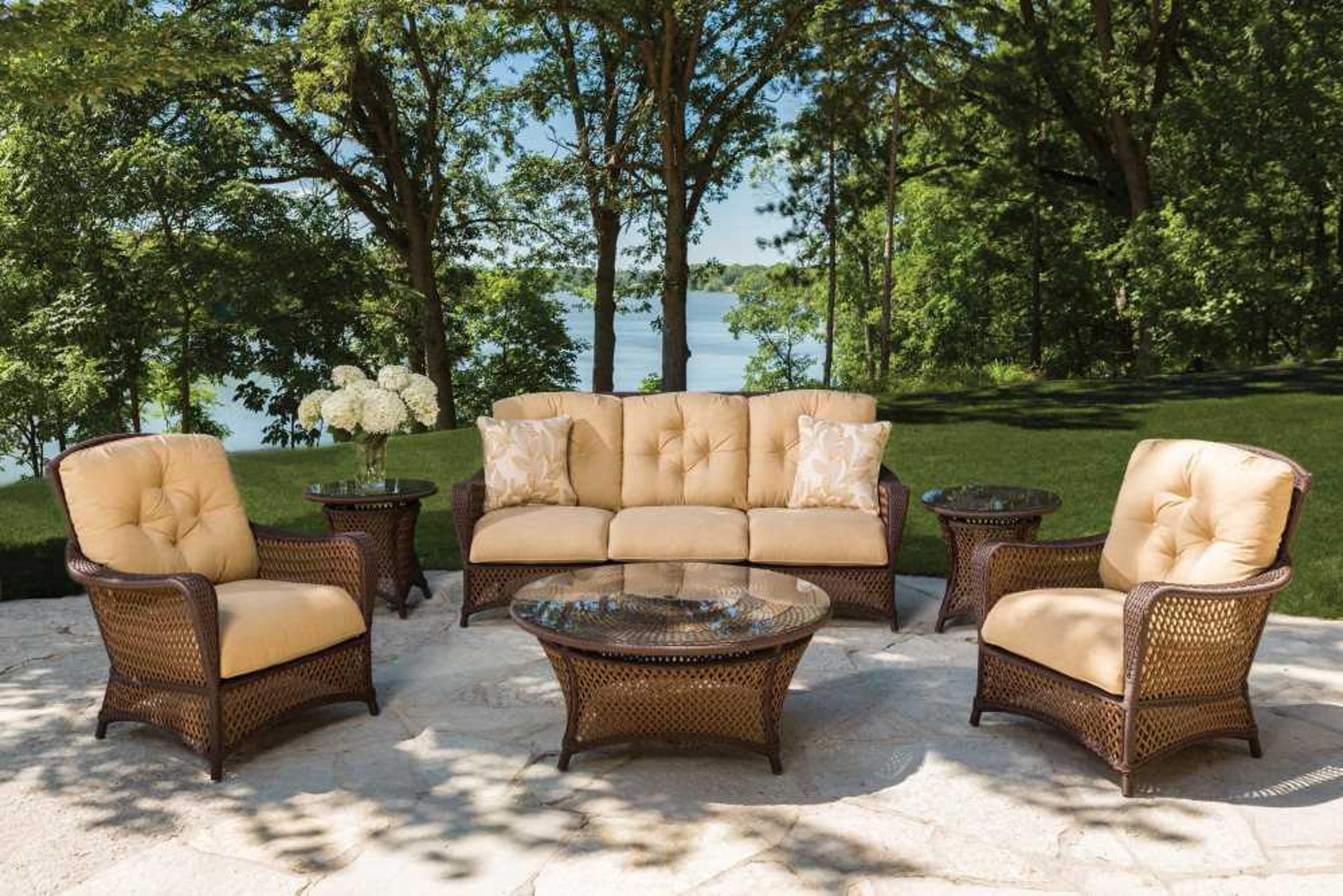 Lloyd Flanders Grand Traverse Wicker Cushion Patio Lounge Set