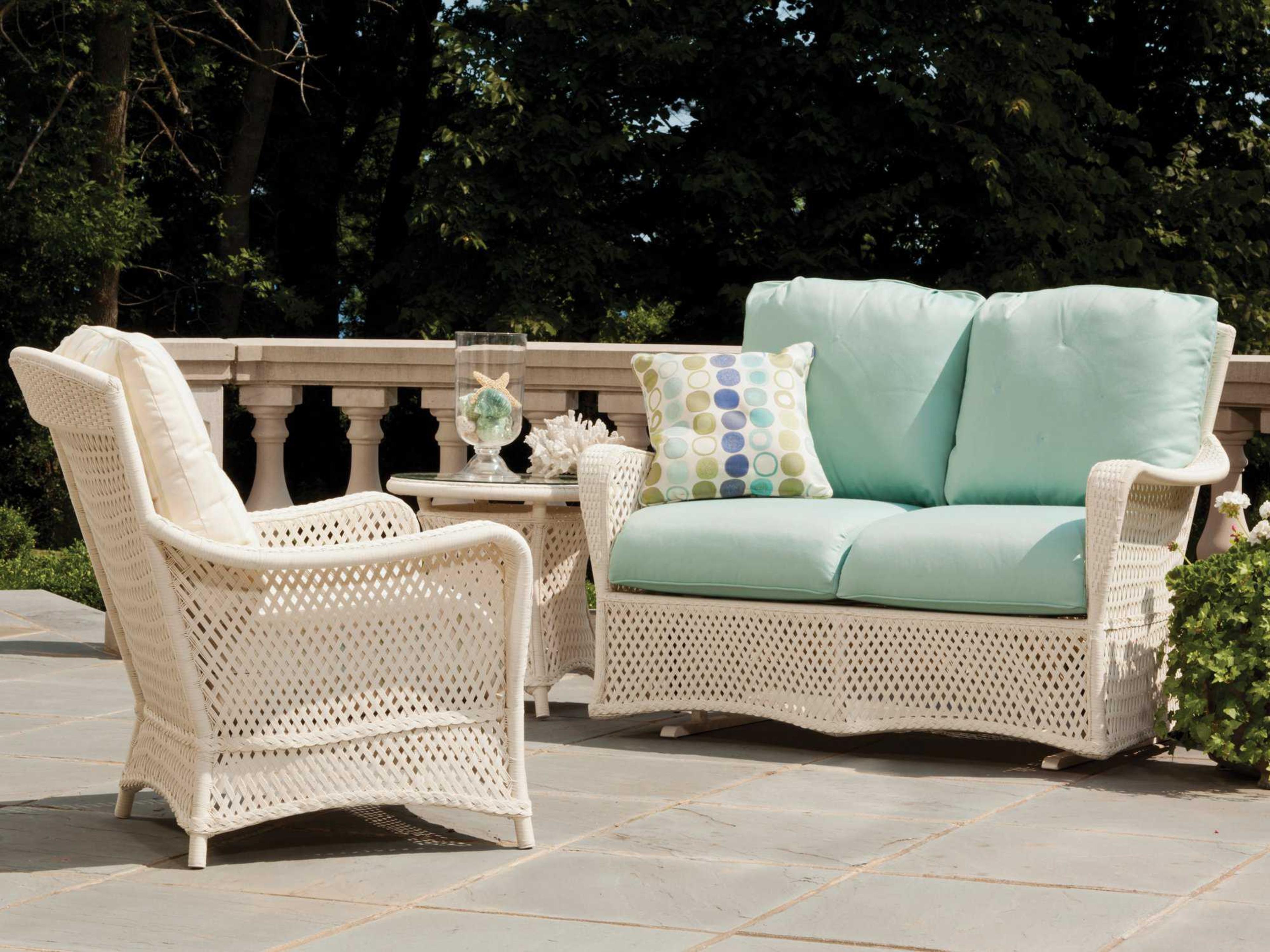 Lloyd Flanders Grand Traverse Wicker Cushion Patio Lounge Set