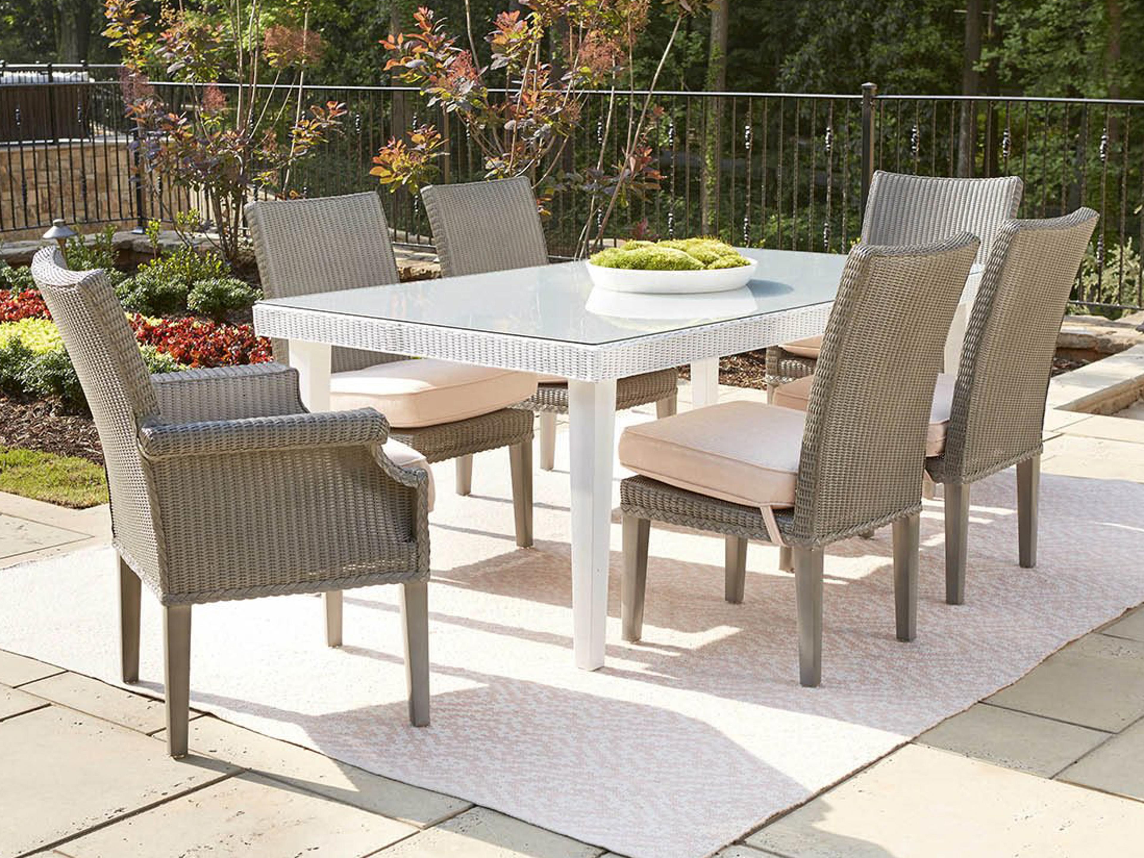 Lloyd Flanders Hamptons Wicker Cushion Patio Dining Set