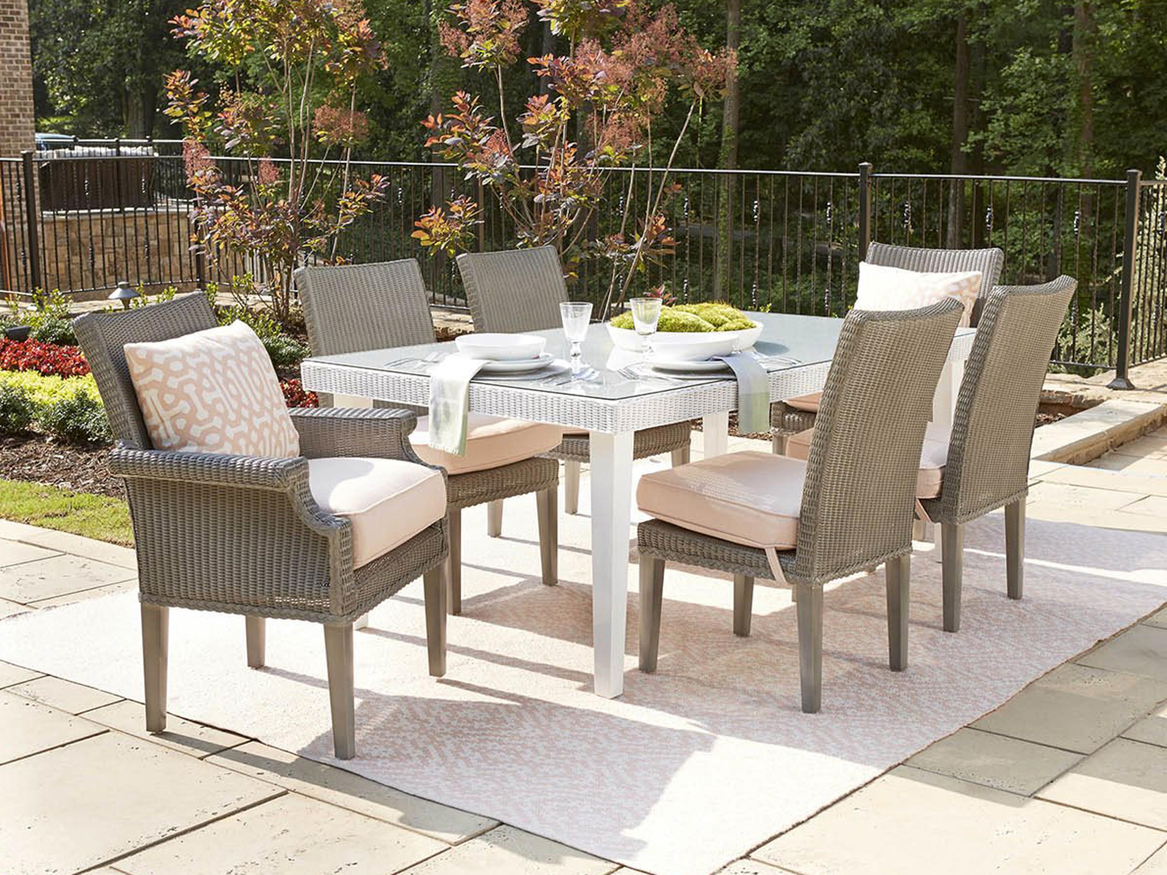 Lloyd Flanders Hamptons Wicker Cushion Outdoor Dining Set