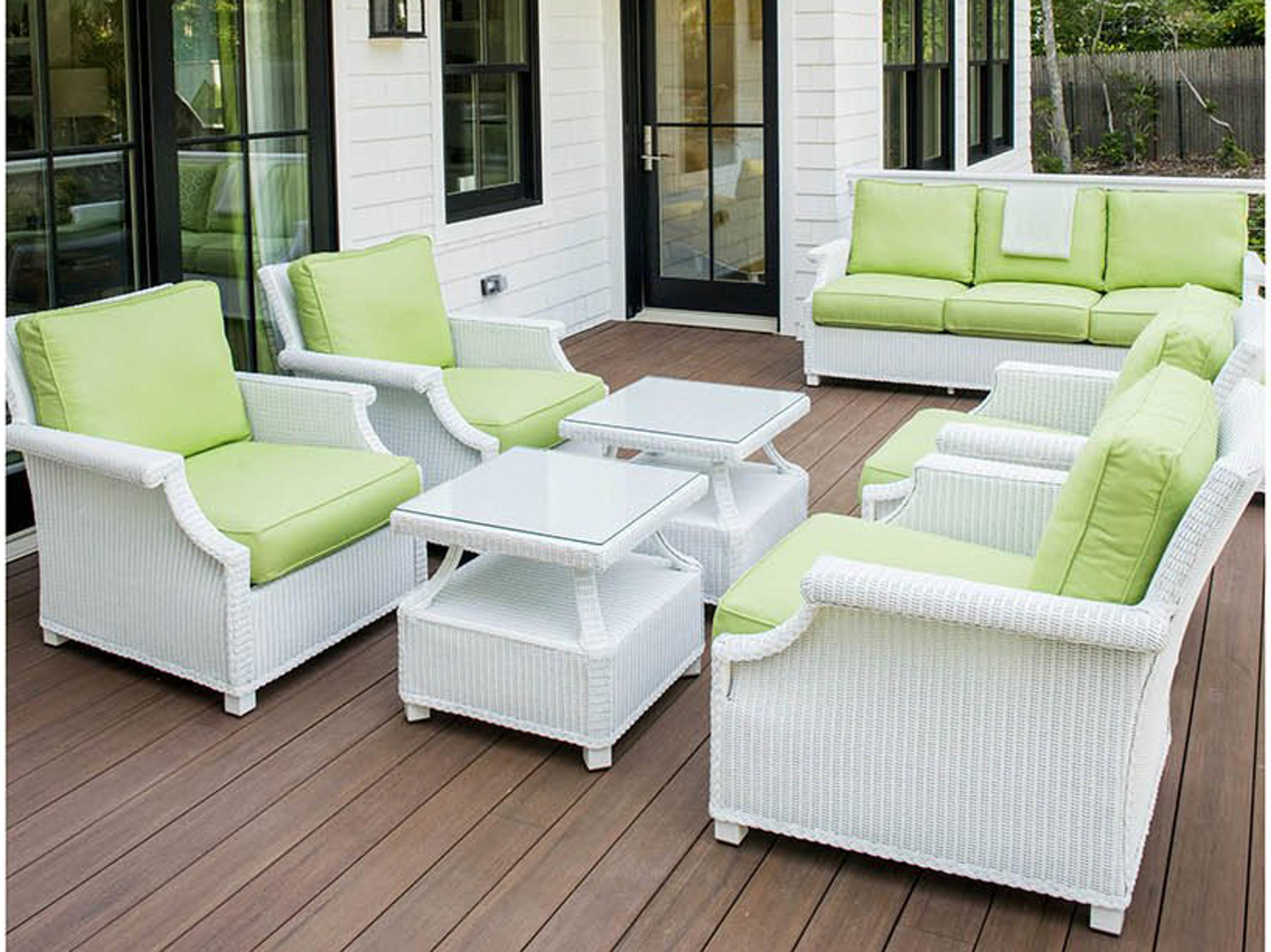 Lloyd Flanders Hamptons Wicker Cushion Patio Lounge Set