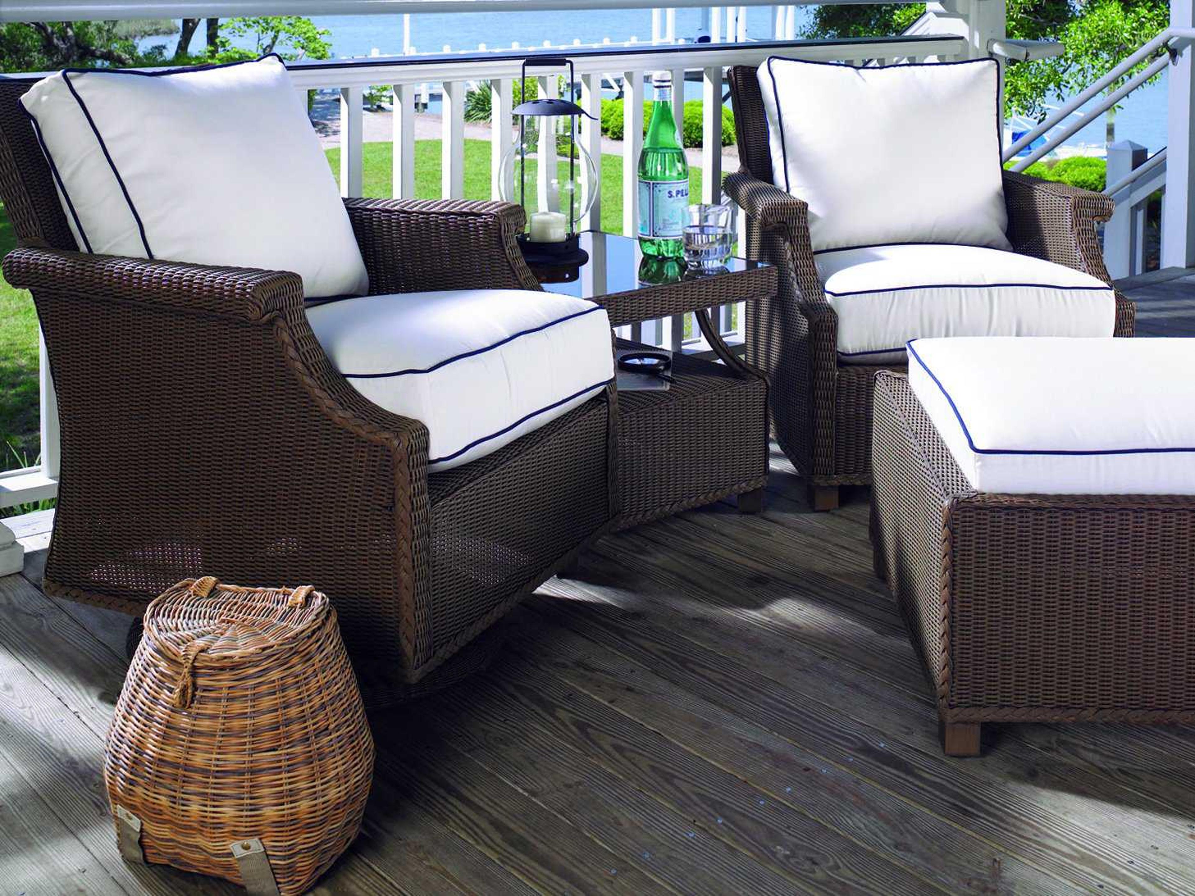Lloyd Flanders Hamptons Wicker Cushion Patio Lounge Set