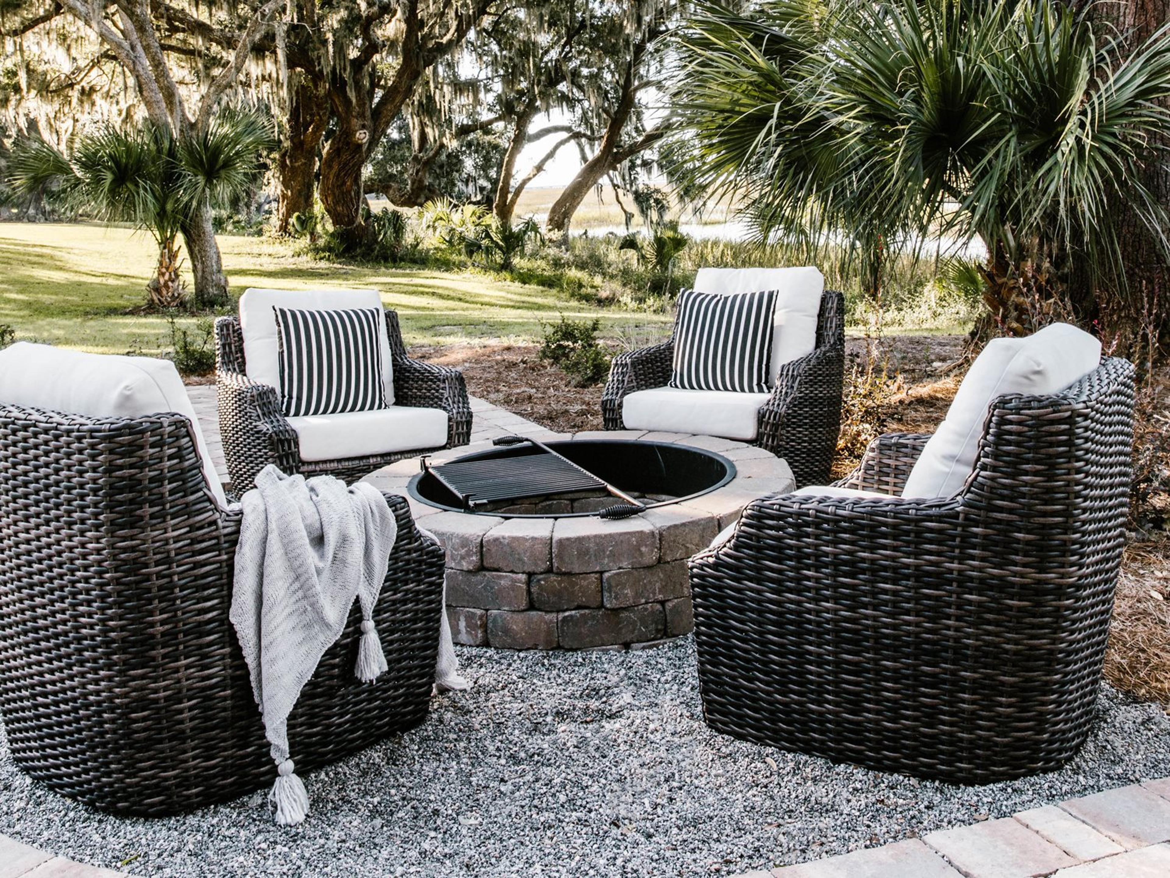 Lloyd Flanders Largo Wicker Firepit Outdoor Patio Lounge Set