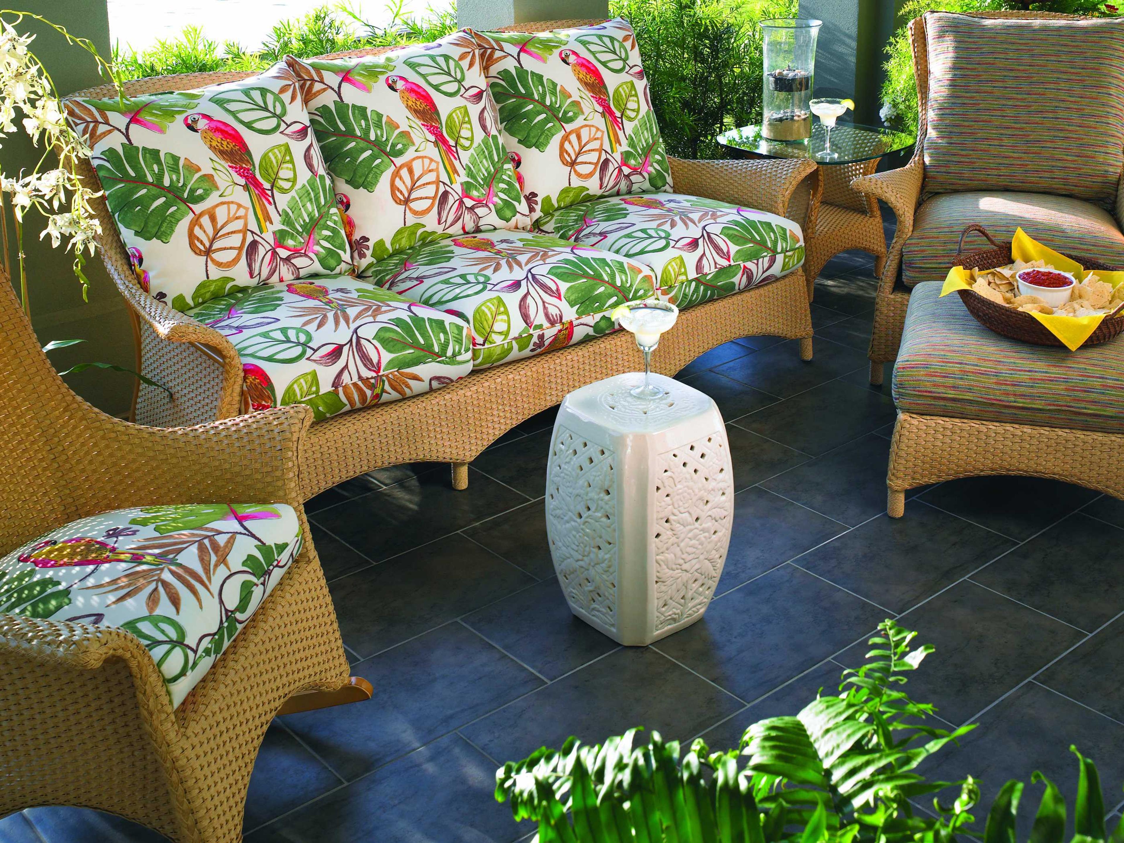 Lloyd Flanders Mandalay Wicker Cushion Outdoor Patio Lounge Set