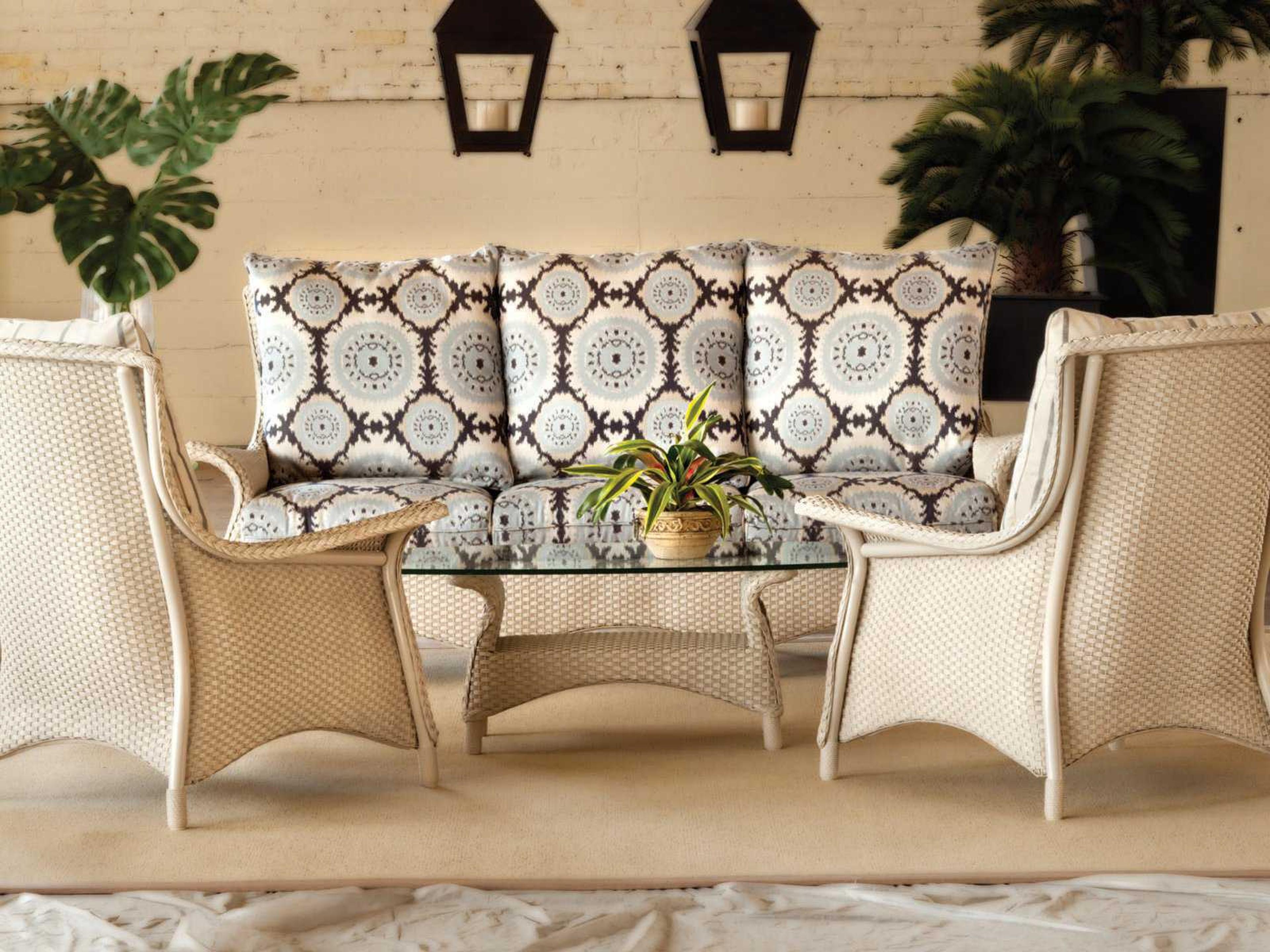 Lloyd Flanders Mandalay Wicker Cushion Outdoor Patio Lounge Set