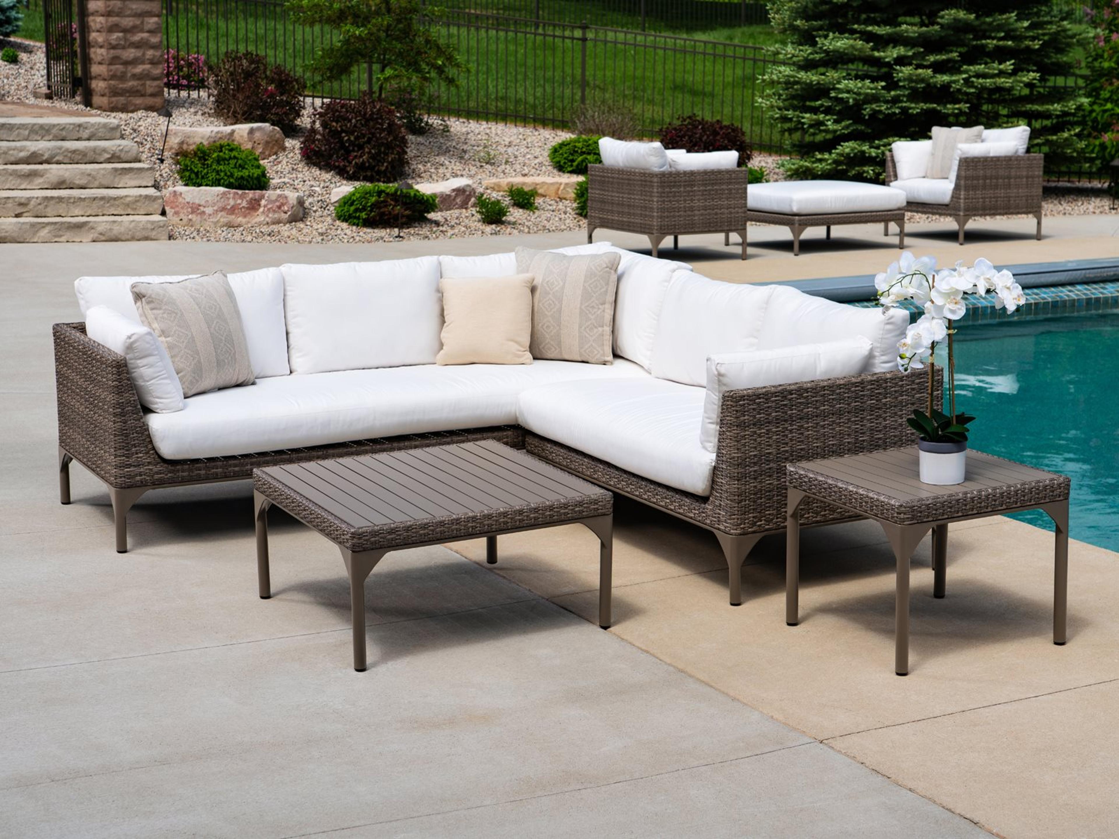 Lloyd Flanders Martinique Wicker Sectional Outdoor Patio Lounge Set