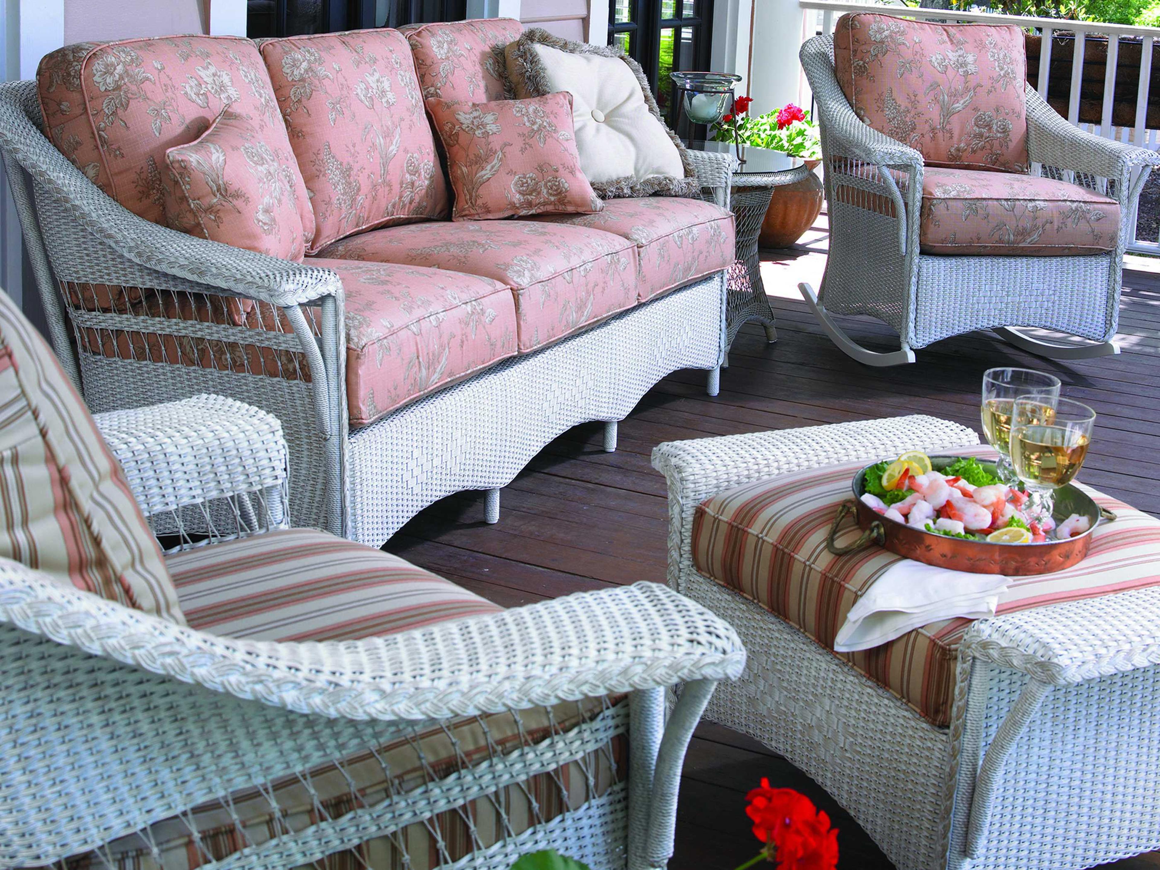 Lloyd Flanders Nantucket Wicker Outdoor Patio Lounge Set