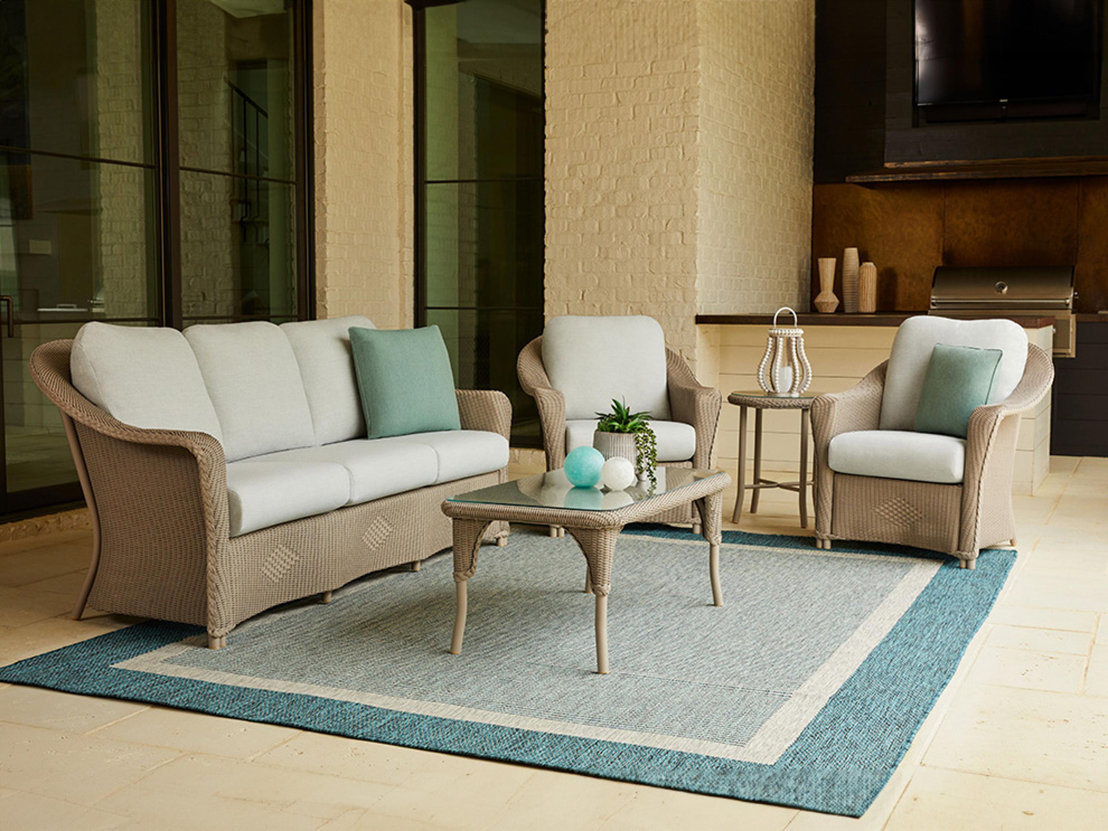 Lloyd Flanders Reflections Wicker Cushion Patio Lounge Set