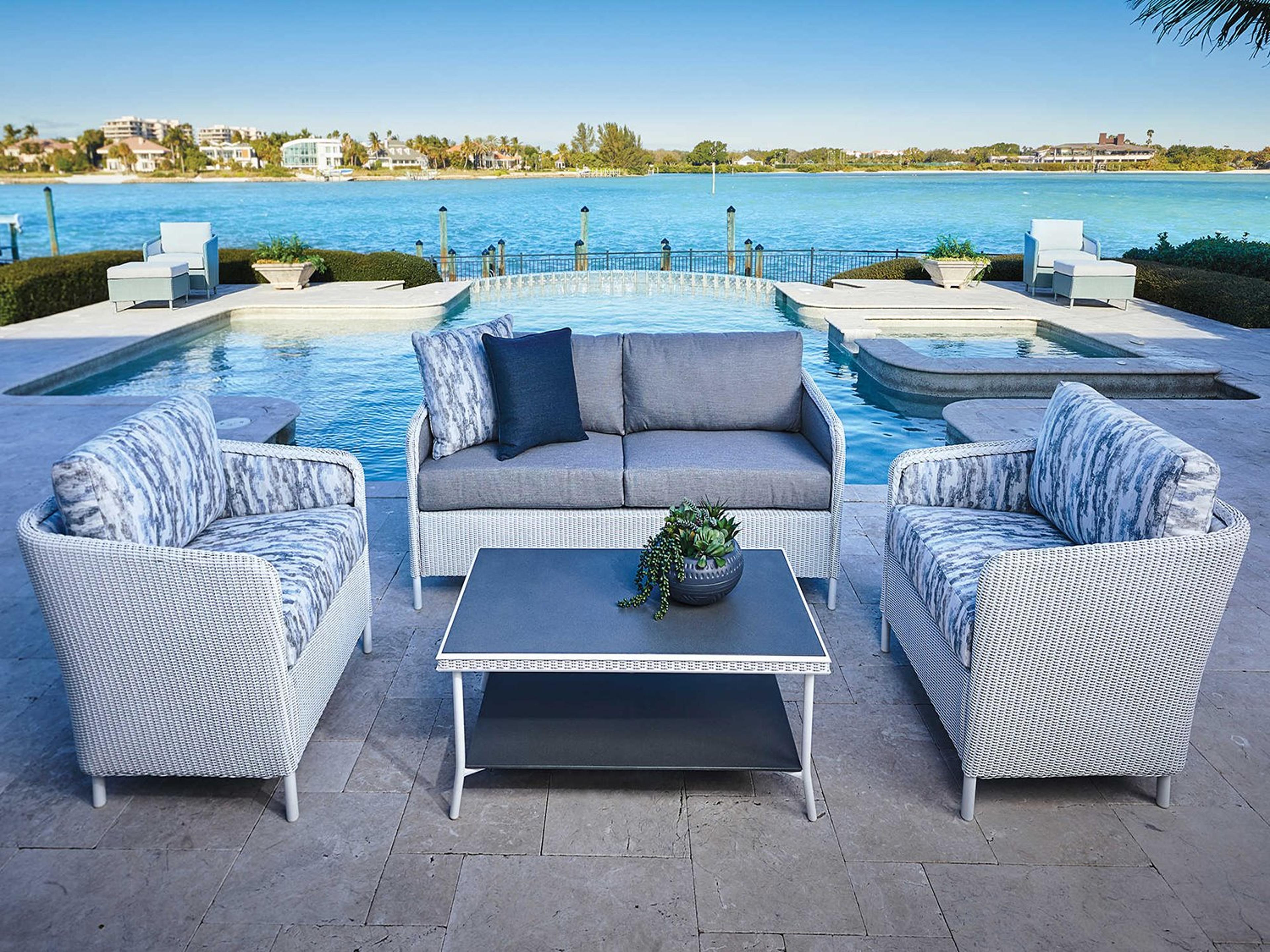 Lloyd Flanders Visions Wicker Outdoor Patio Lounge Set