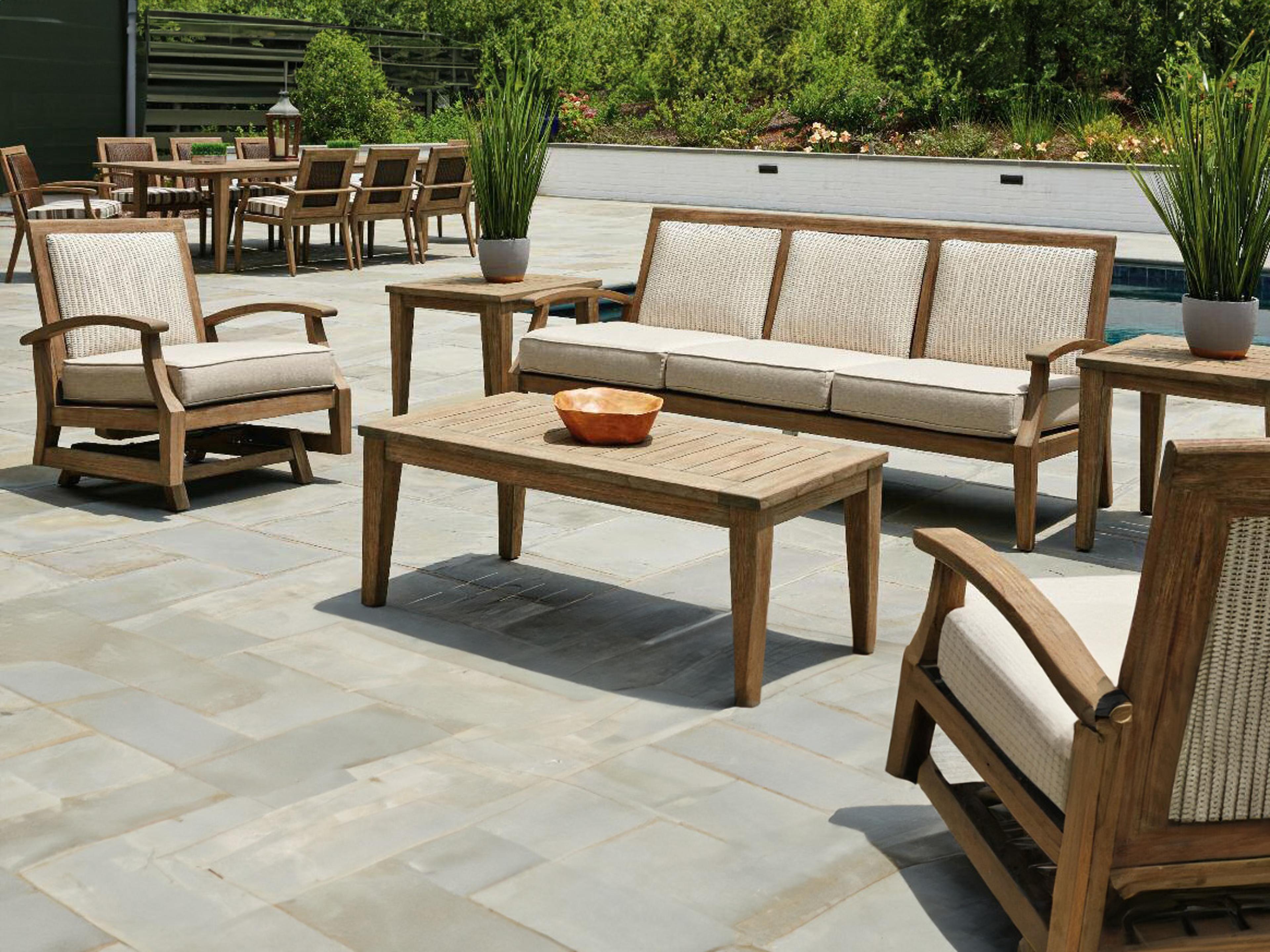 Lloyd Flanders Wildwood Teak Cushion Patio Lounge Set