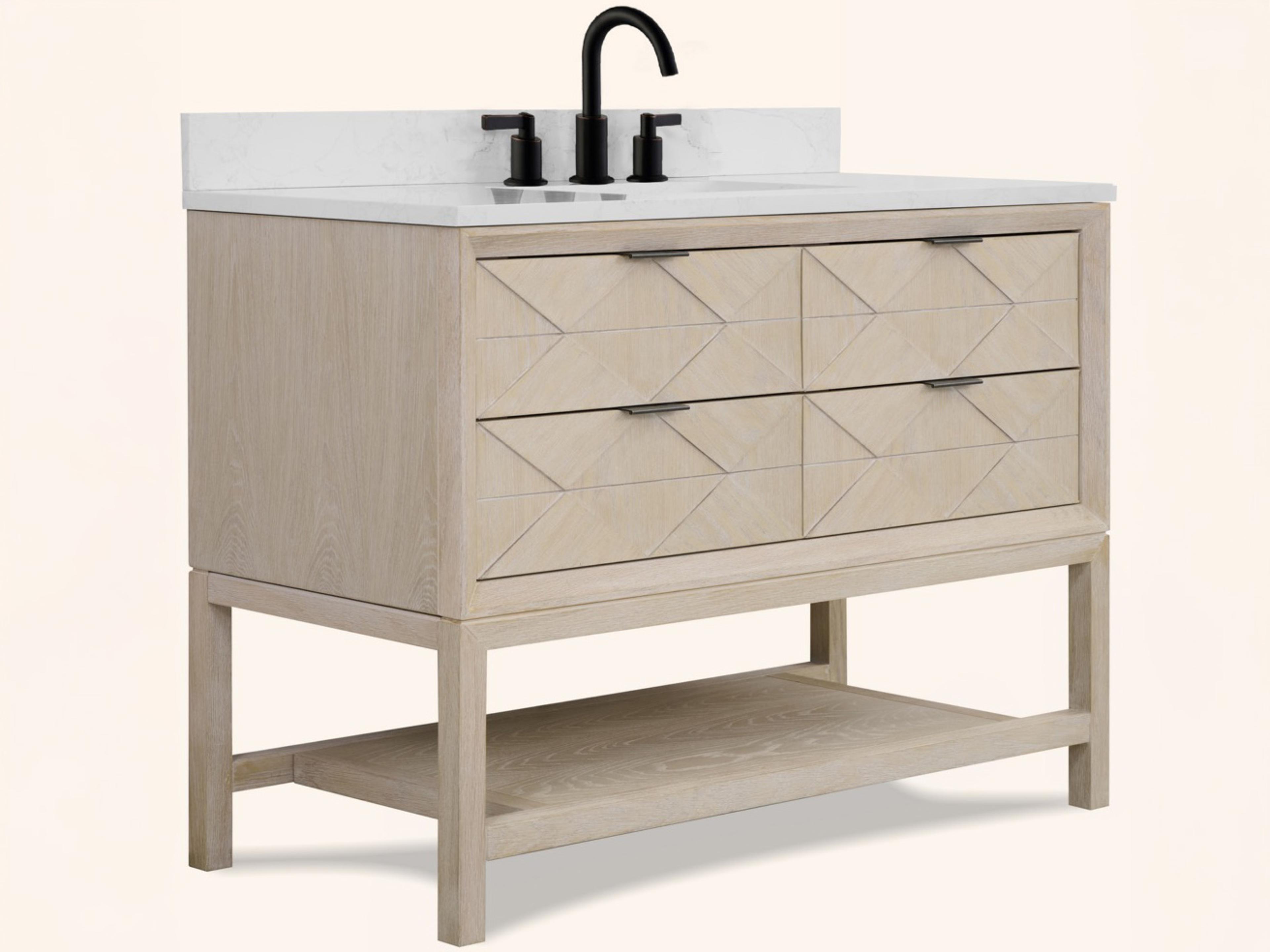 Legion Furniture Wh Series Whitewashed Oak Vanity