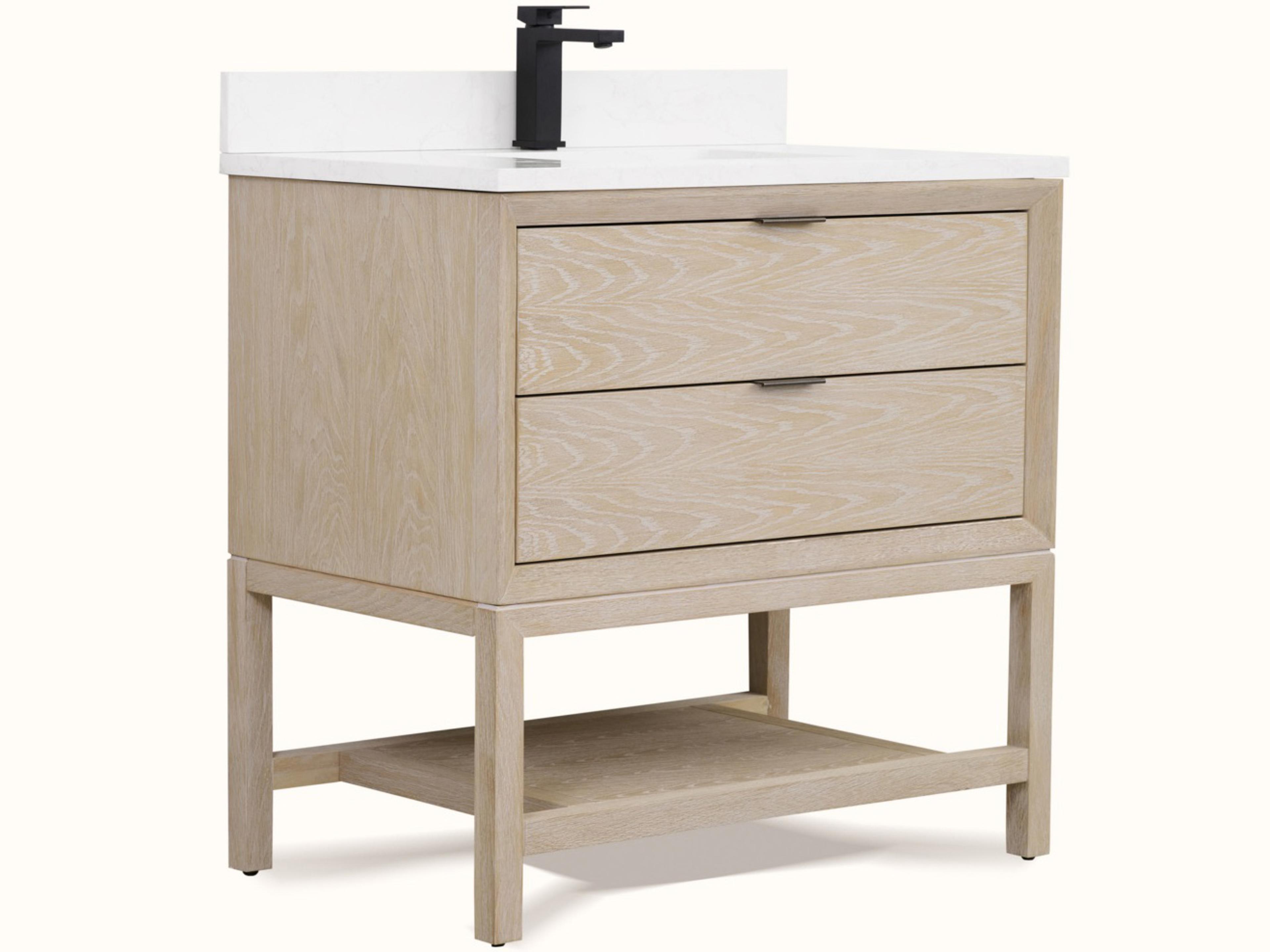 Legion Furniture Wh Series Whitewashed Oak Vanity