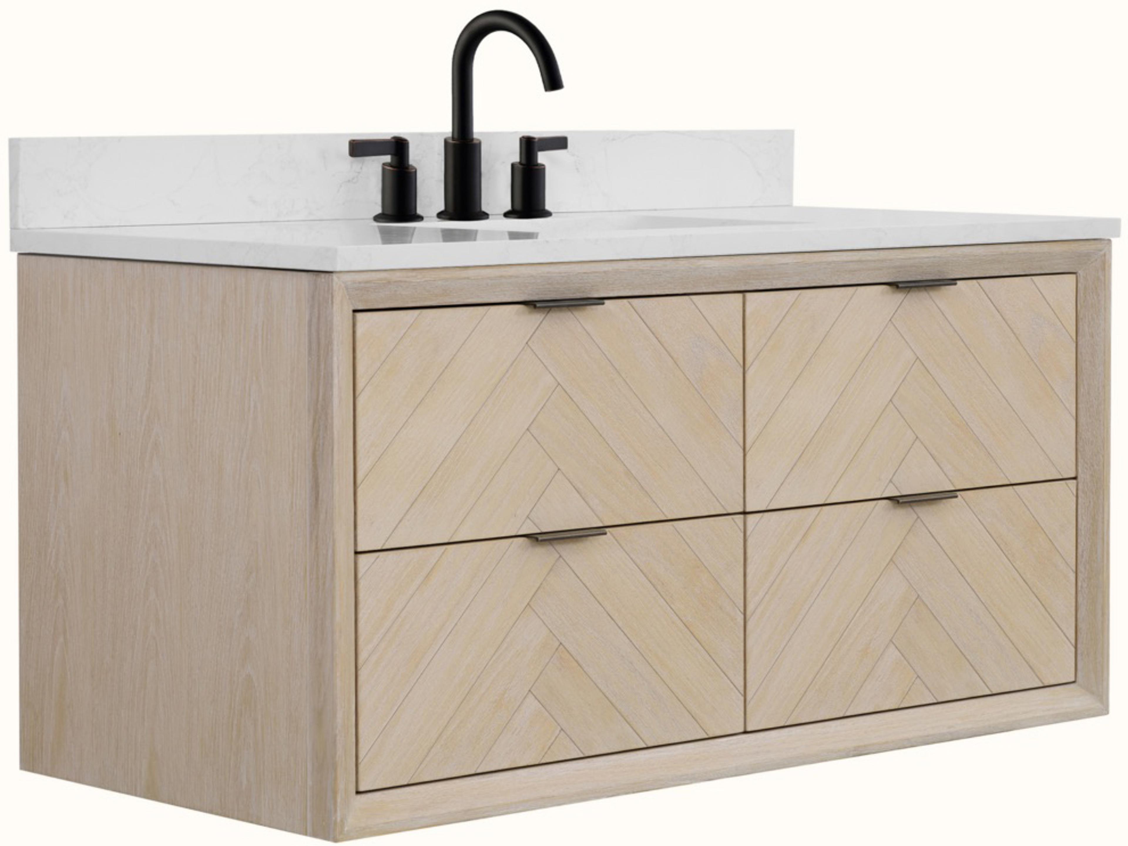Legion Furniture Wh Series Whitewashed Oak Vanity