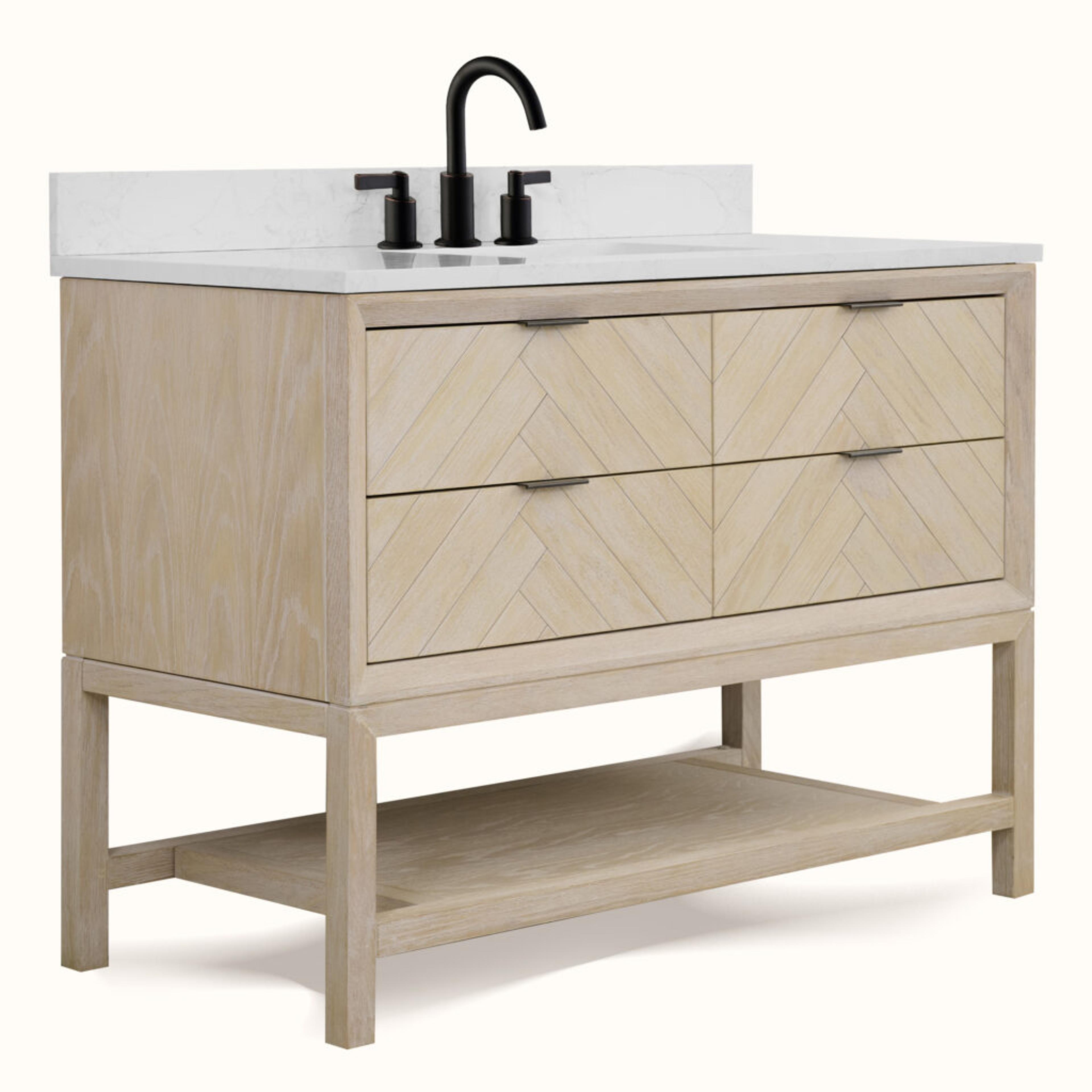 Legion Furniture Wh Series Whitewashed Oak Vanity
