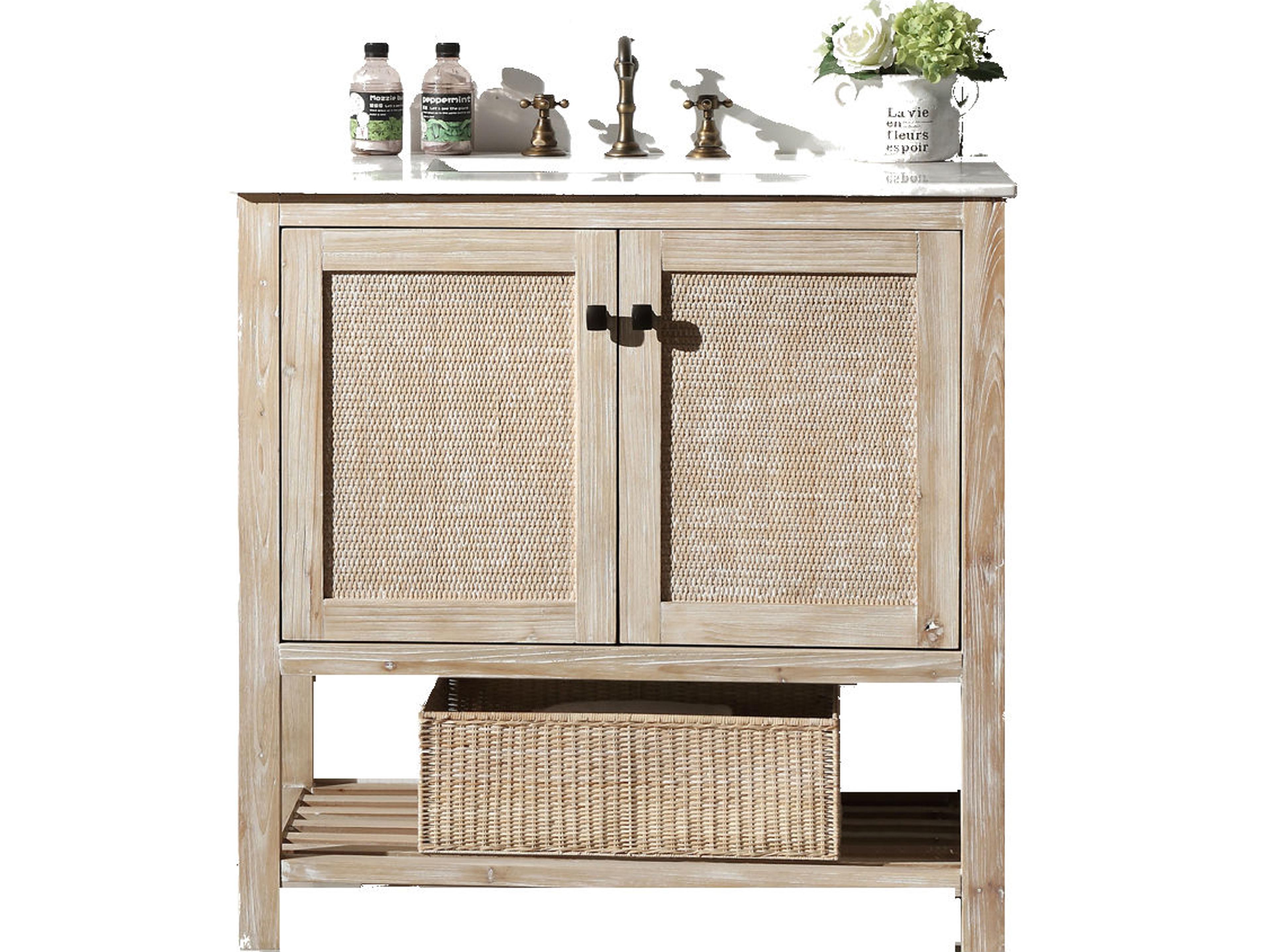 Legion Furniture Wh Series White Wash Vanity With Marble Top