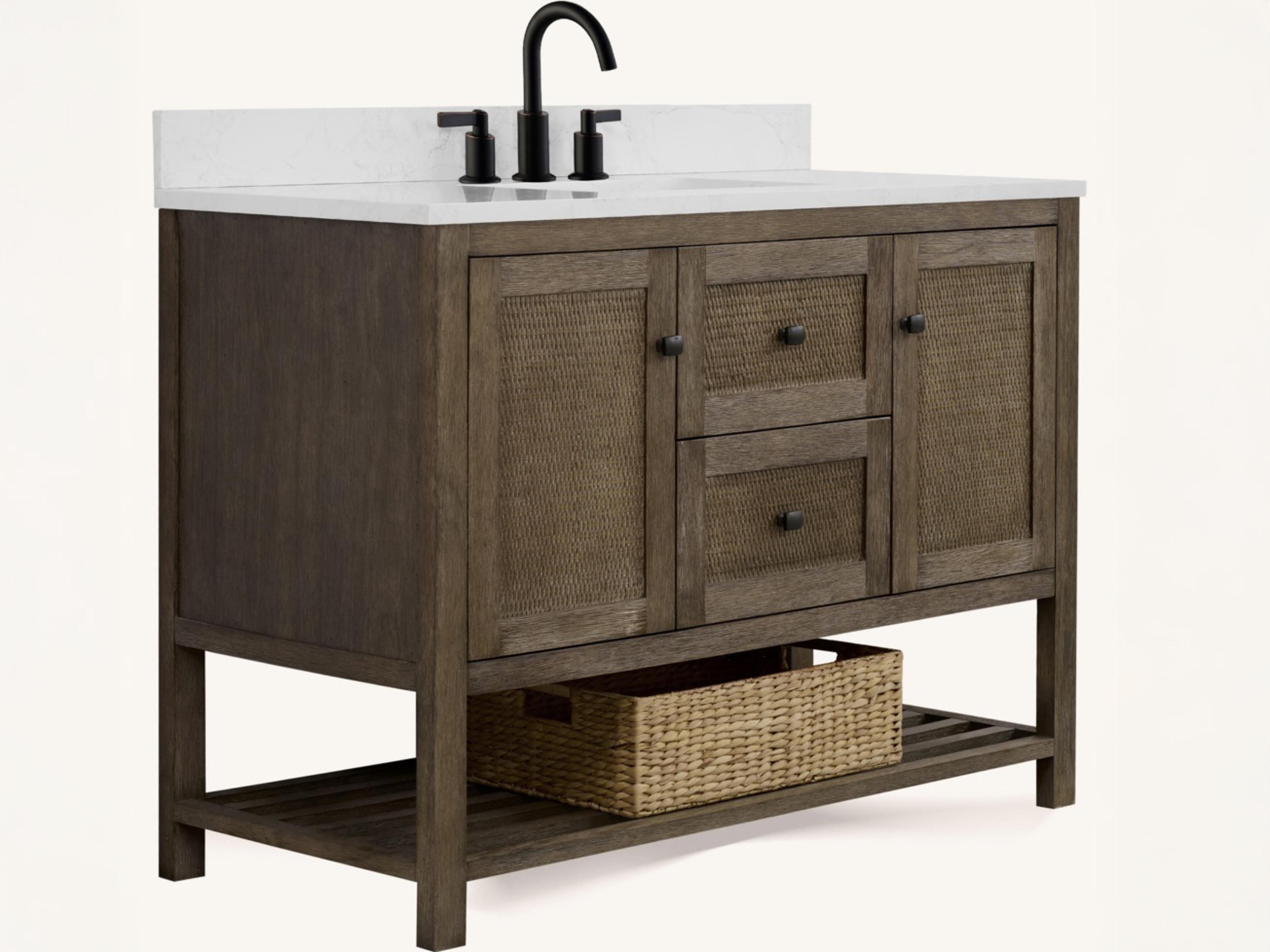 Legion Furniture Wh Series Brown Vanity With White Artificial Stone Top
