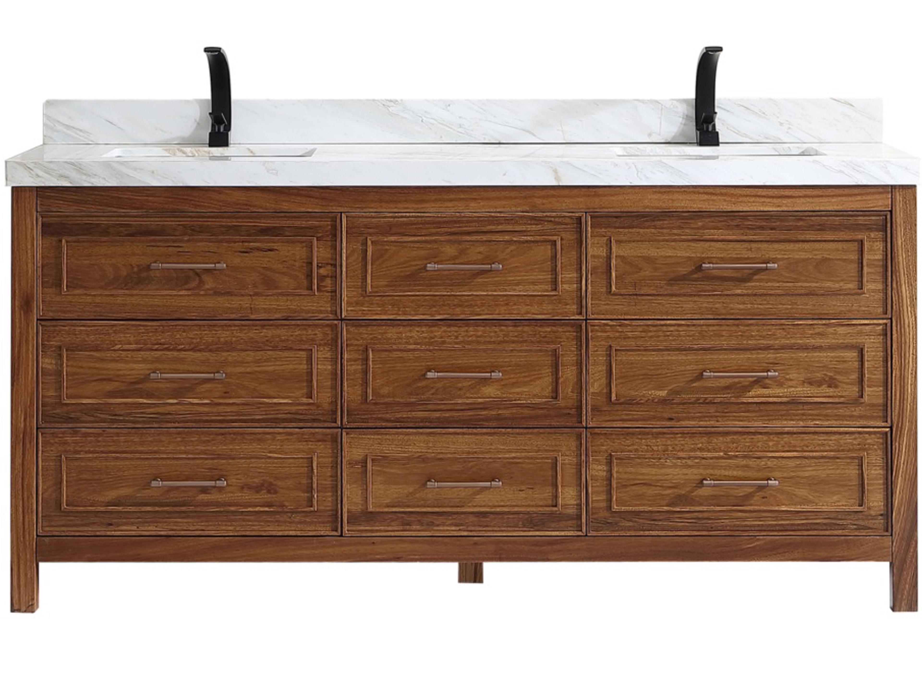 Legion Furniture Wk Series Ebony Light Brown Vanity With White Natural Top