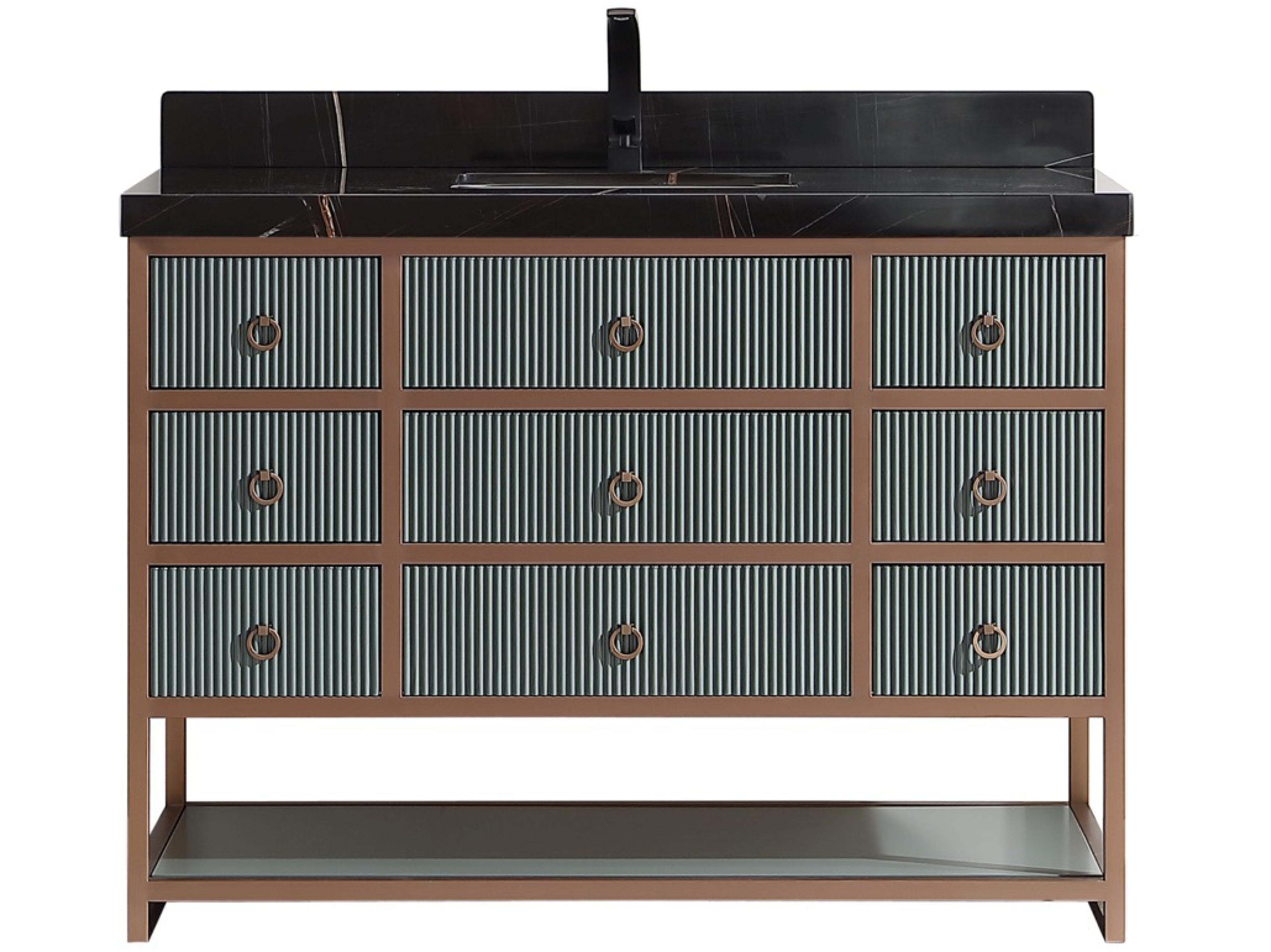 Legion Furniture Wk Series Pewter Green Vanity With Black Natural Top