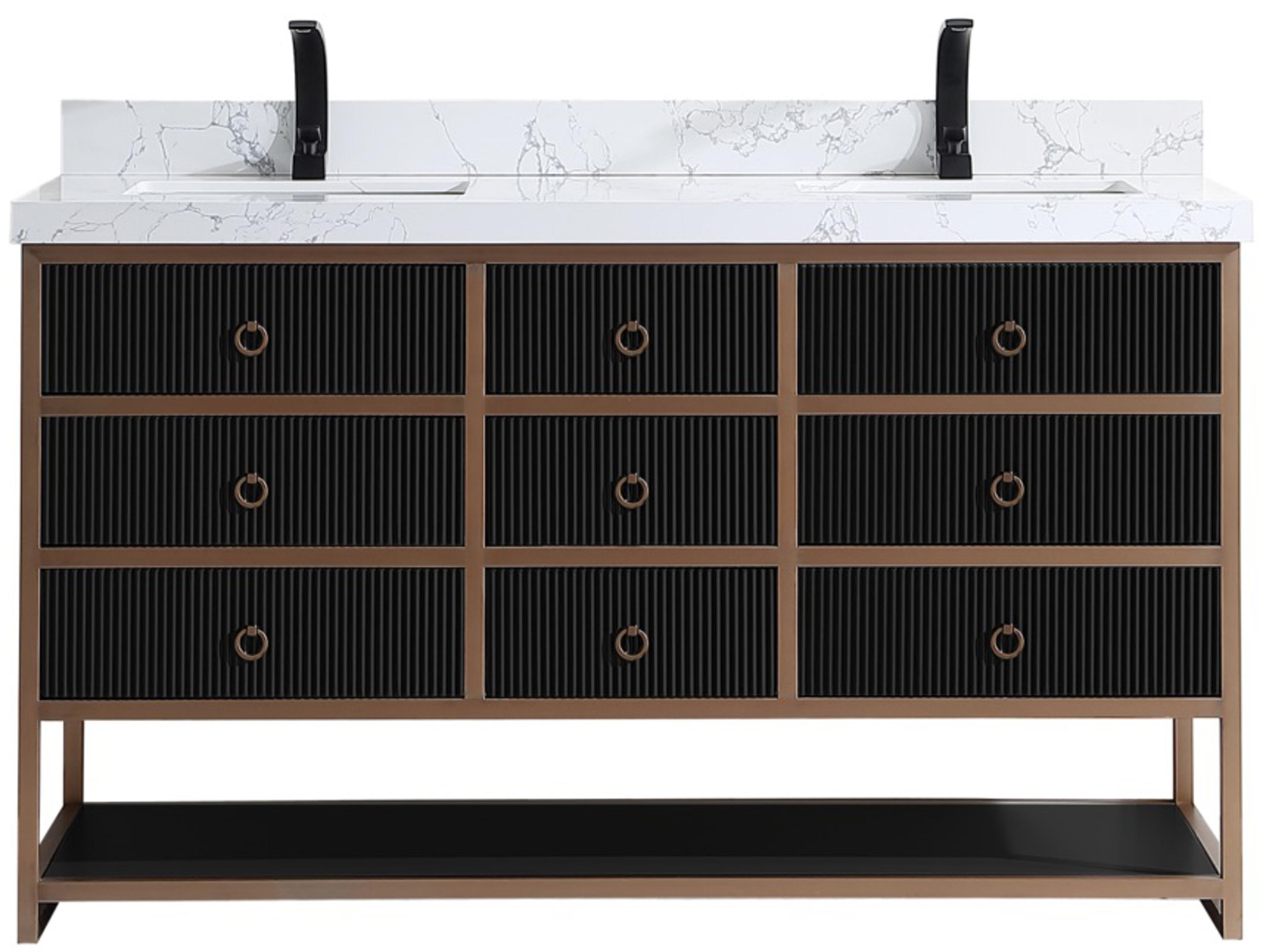 Legion Furniture Wk Series Tricorn Black Vanity With White Artificial Top